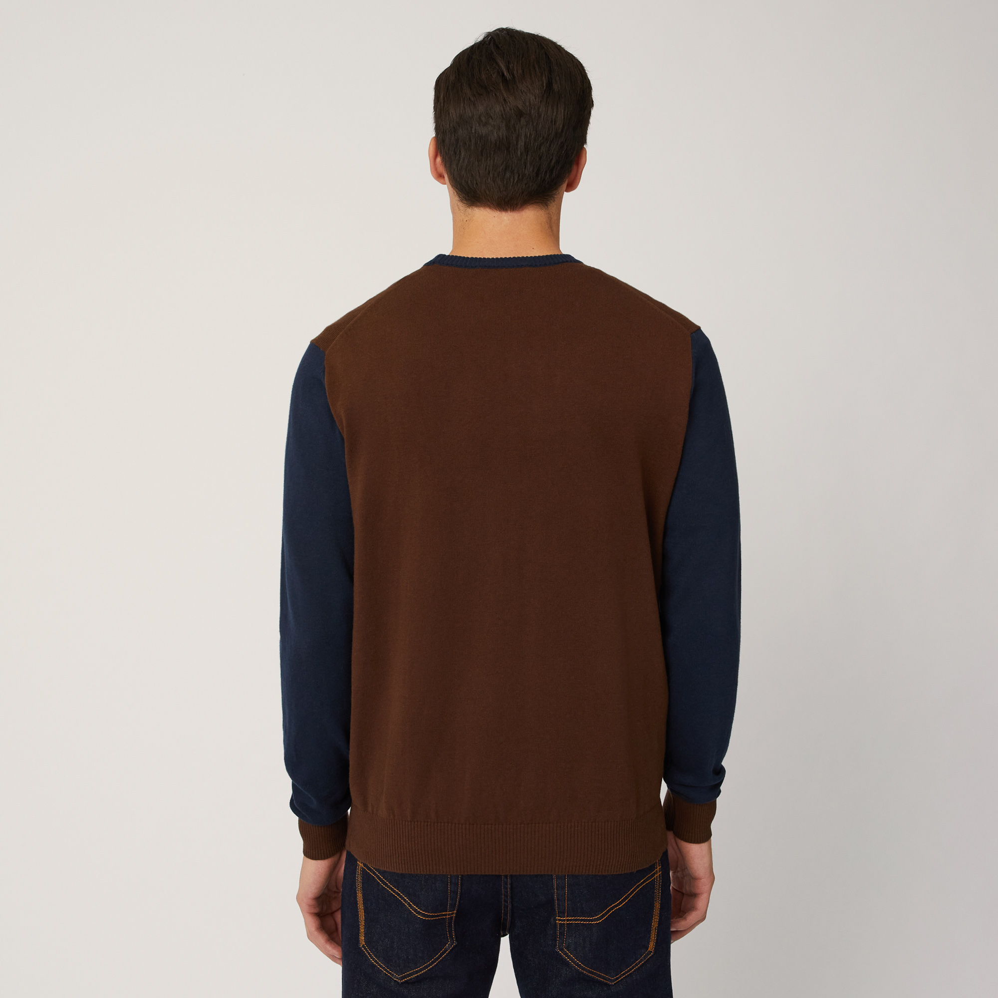 Pullover with Multicolor Diamonds, Brown, large image number 1