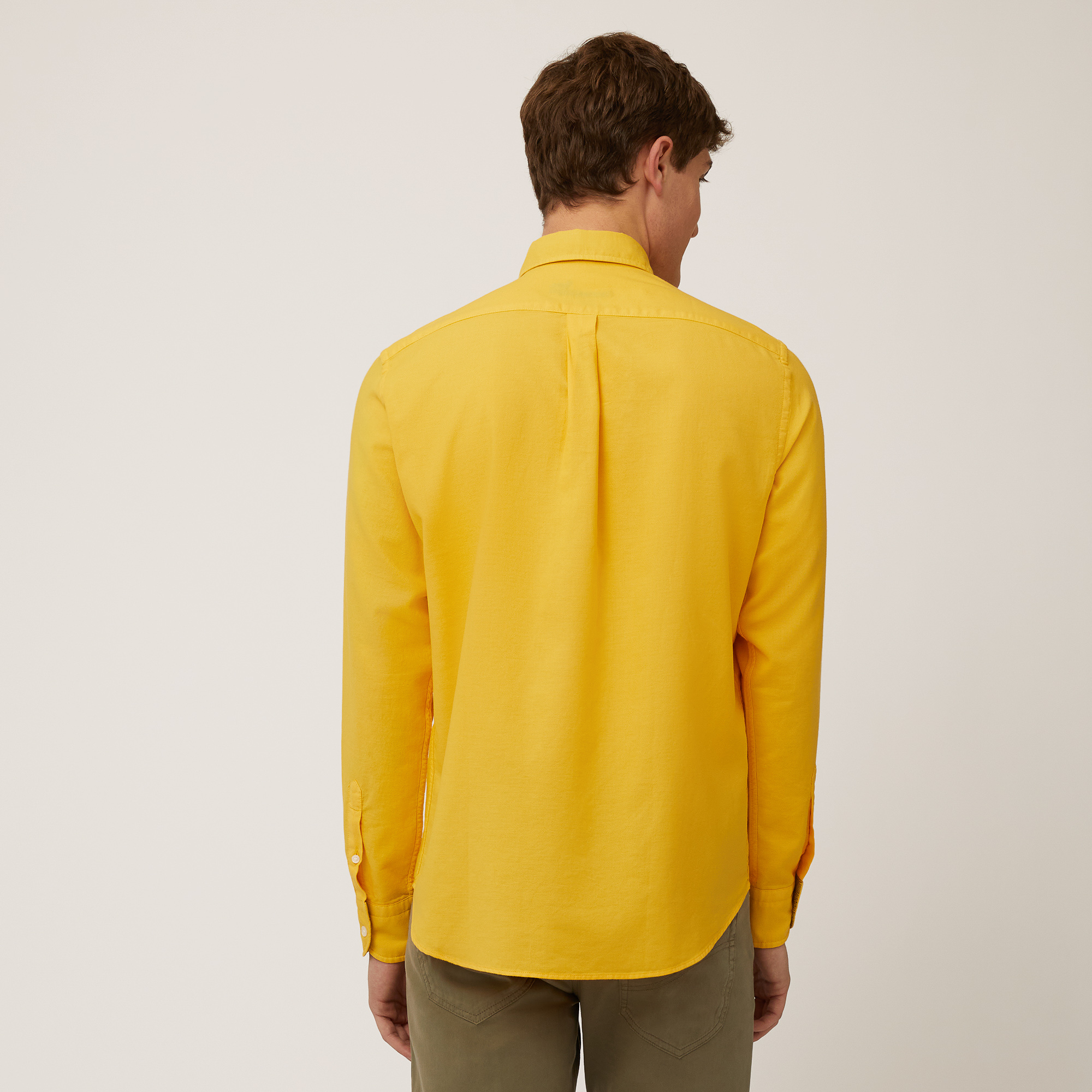 Pure Cotton Shirt, Canary Yellow, large image number 1