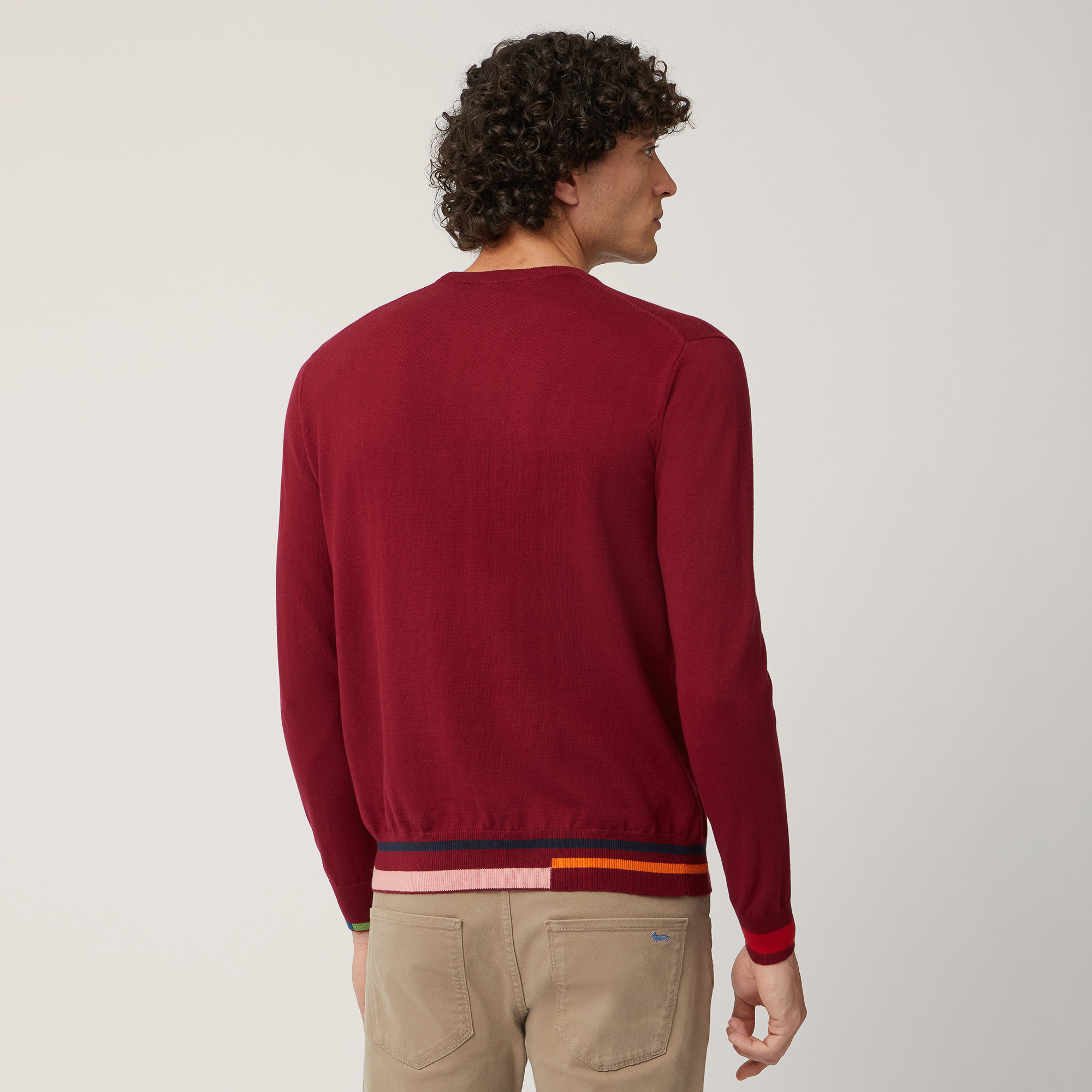 Pullover Dettagli Color Block, Rosso, large image number 1