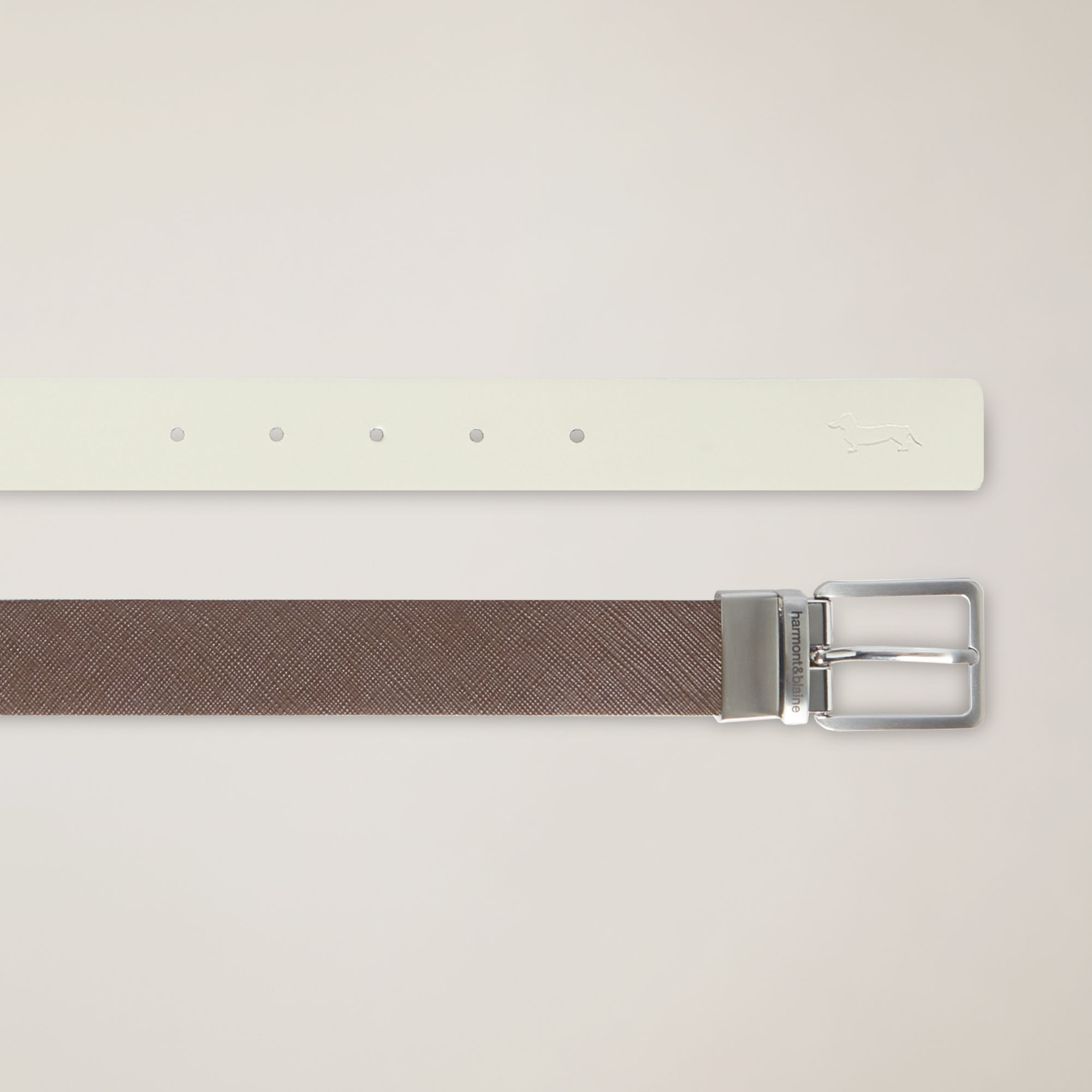 Two-Tone Belt With Lettering, Brown, large image number 1
