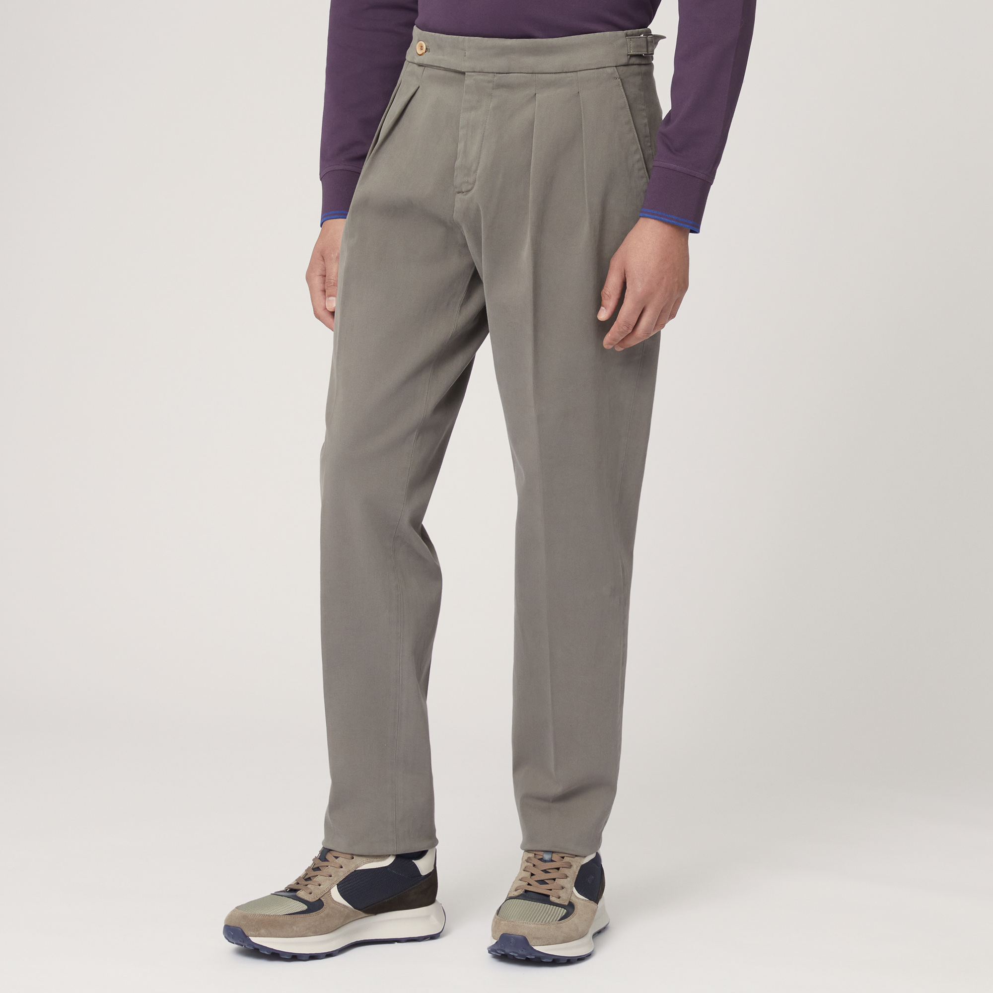 Pantaloni Chino Con Pinces