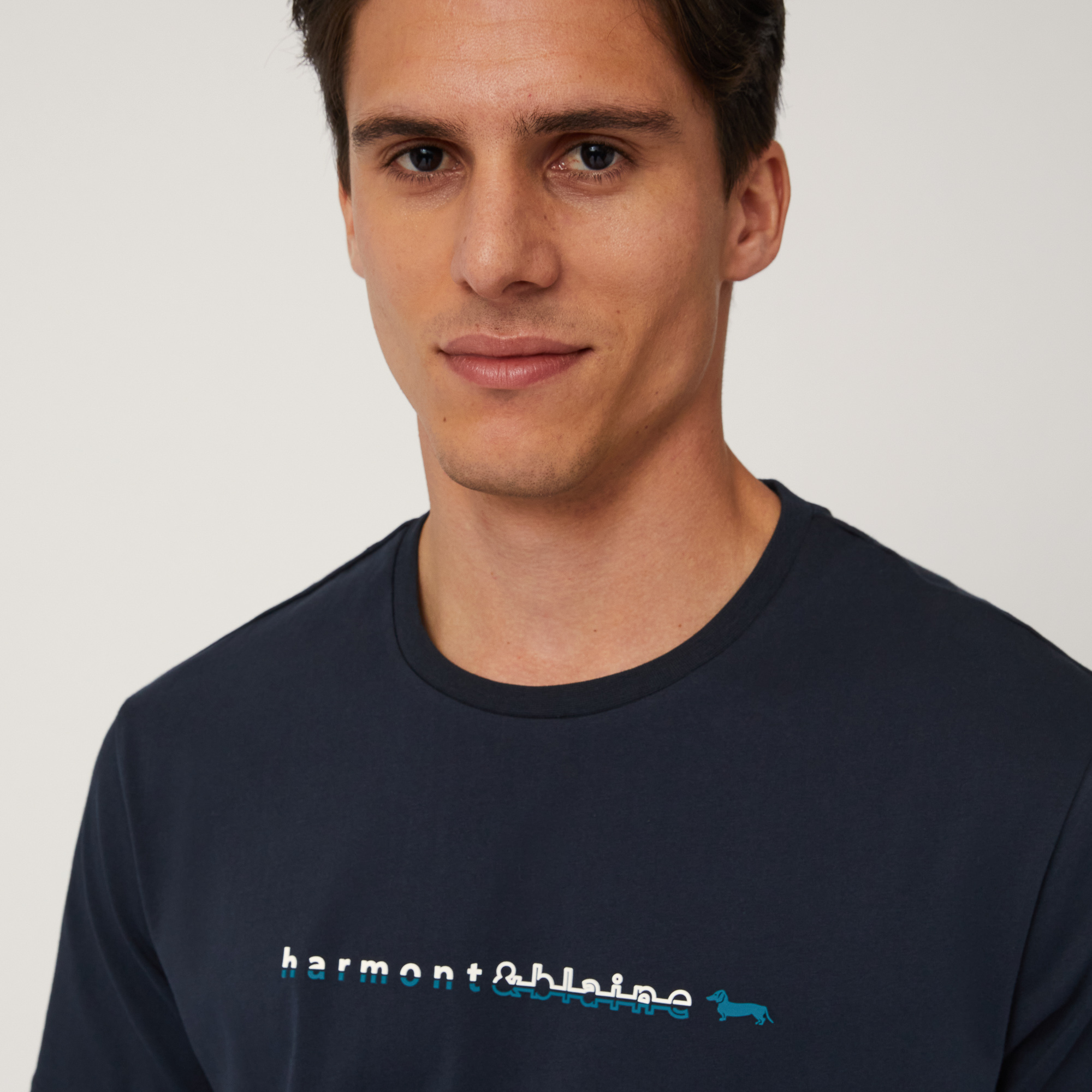 T-Shirt with Front Logo, Blue , large image number 2