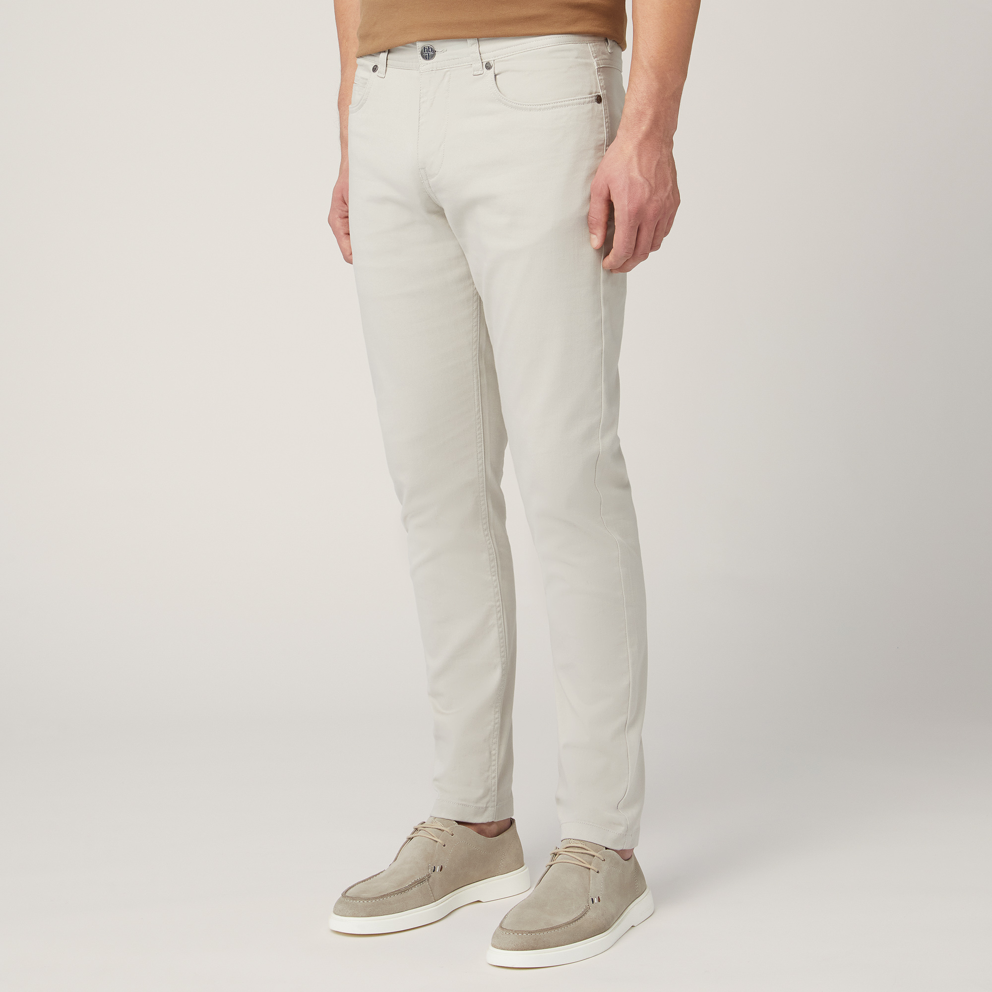 Five-Pocket Twill Pants, Sand, large