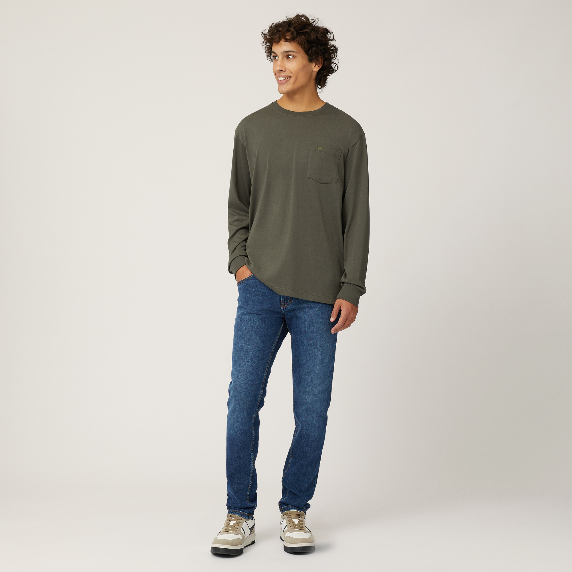 Sweater with Small Pocket, Green, large image number 3