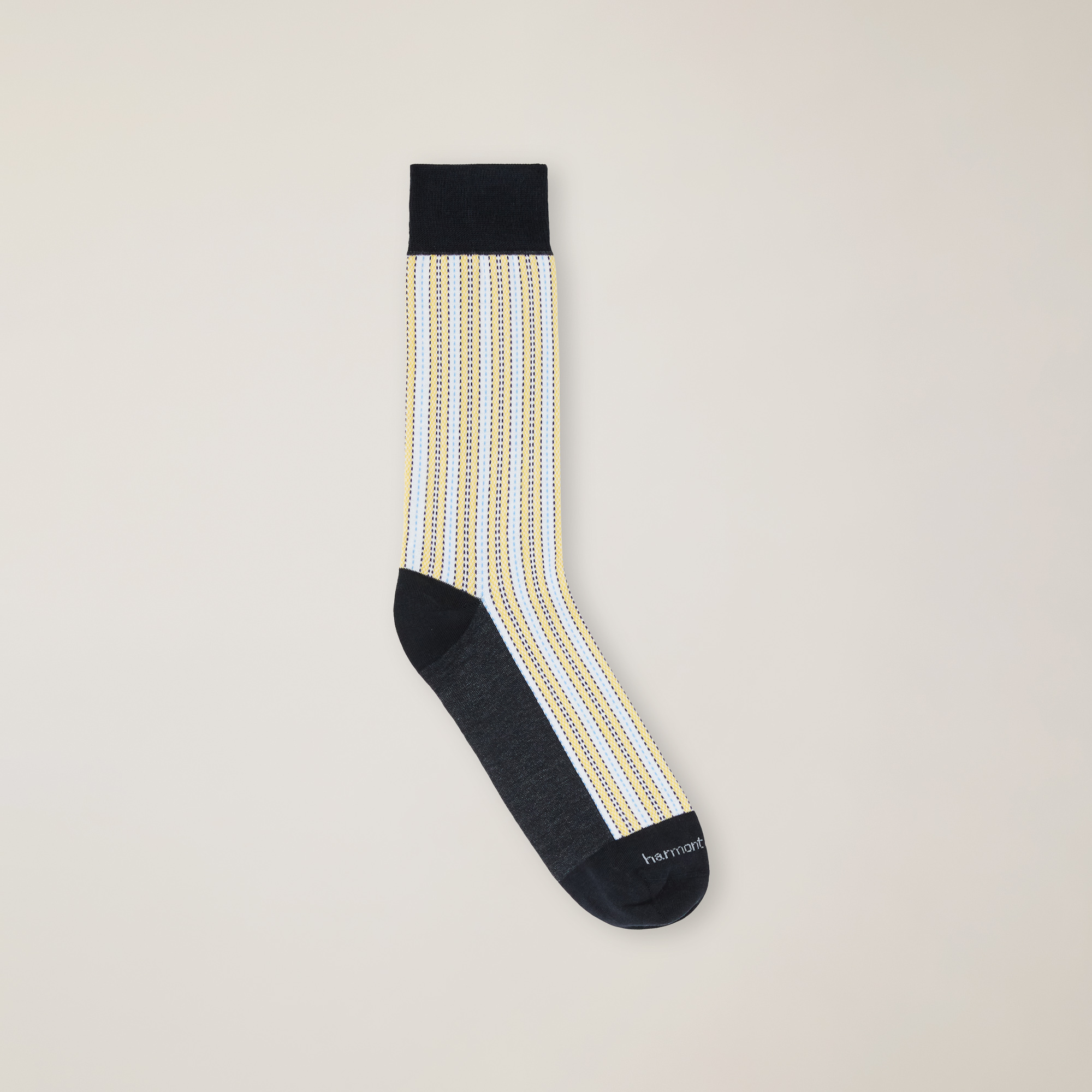 Short Socks with Even Stripes, Canary Yellow, large image number 0