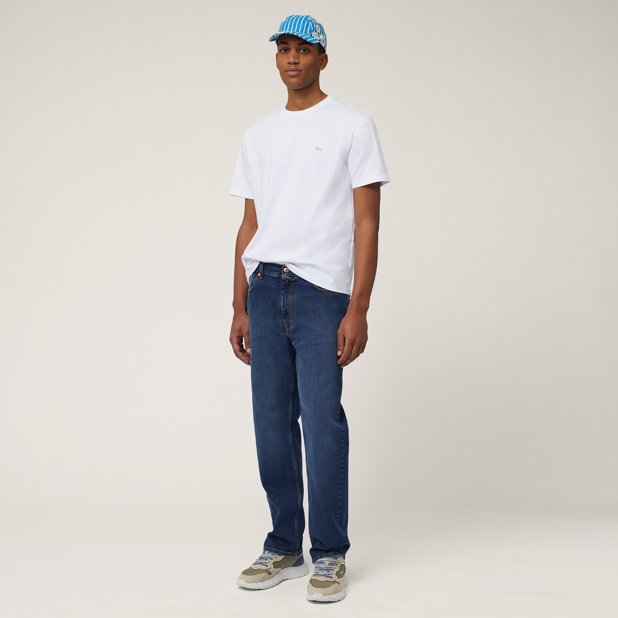 T-Shirt Relaxed Fit In Cotone, Bianco, large image number 3