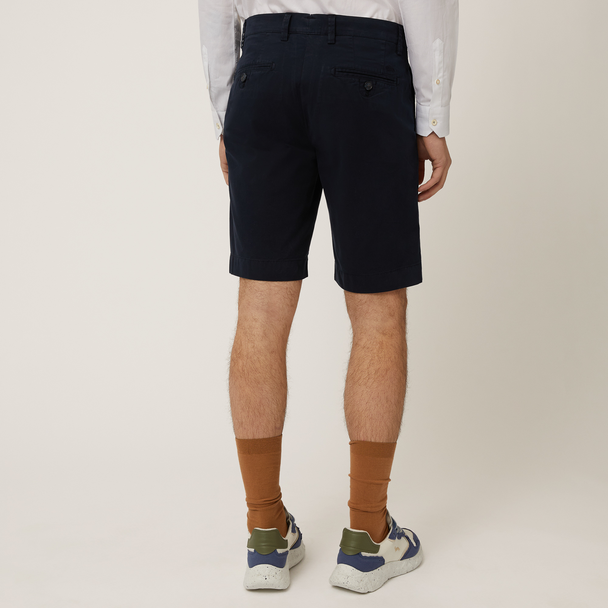 Cotton Bermuda Shorts, Navy Blue, large image number 1