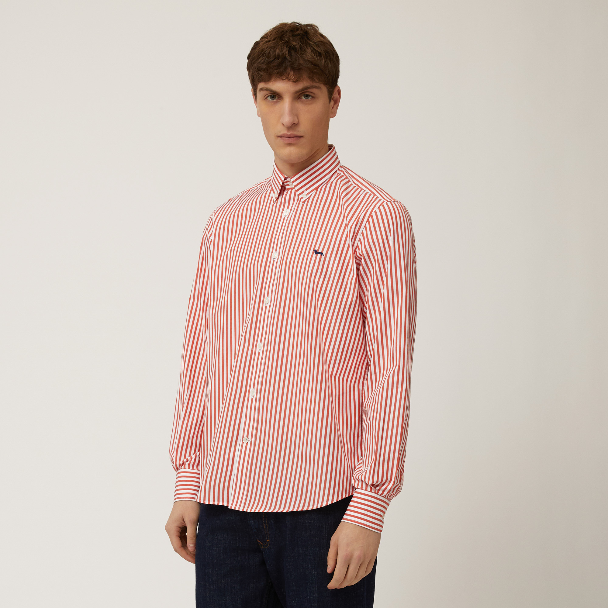 Sorbet Stripe Shirt, Orange, large image number 0