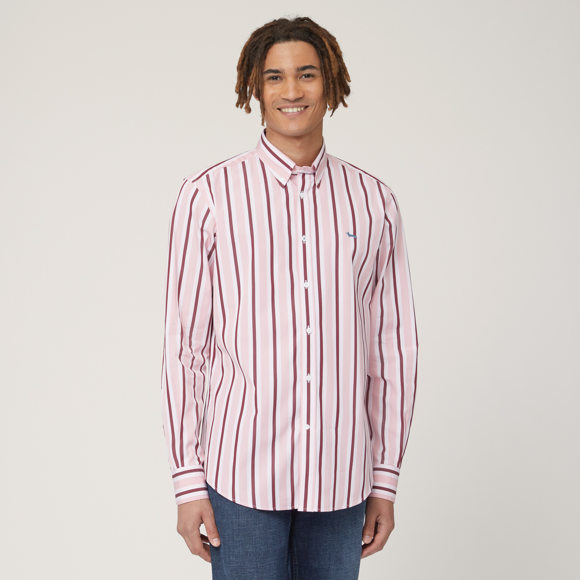 Camisa de rayas verticales en Rojo Camisas de Lujo Harmont Blaine