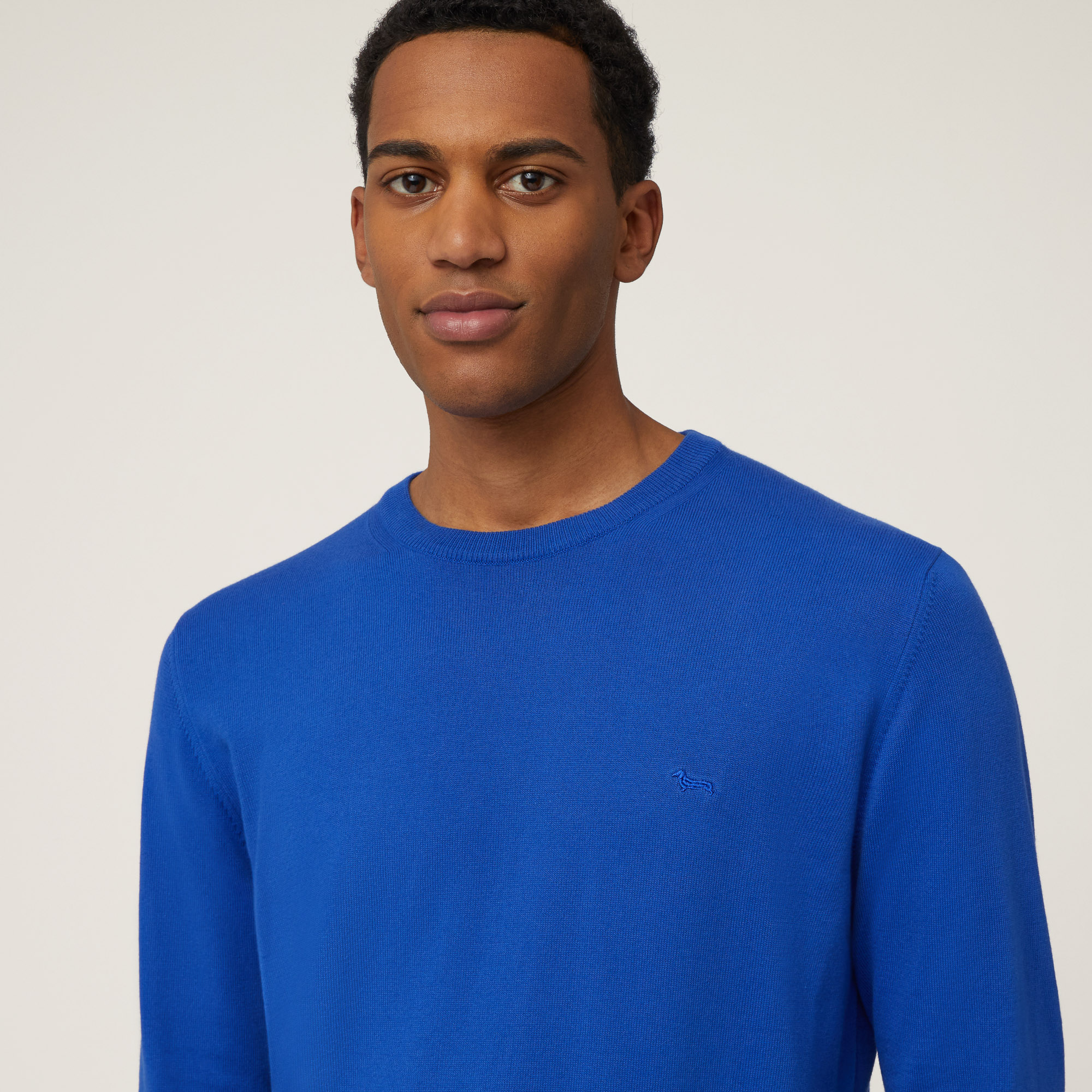 Cotton Crew Neck Pullover, Light Blue, large image number 2