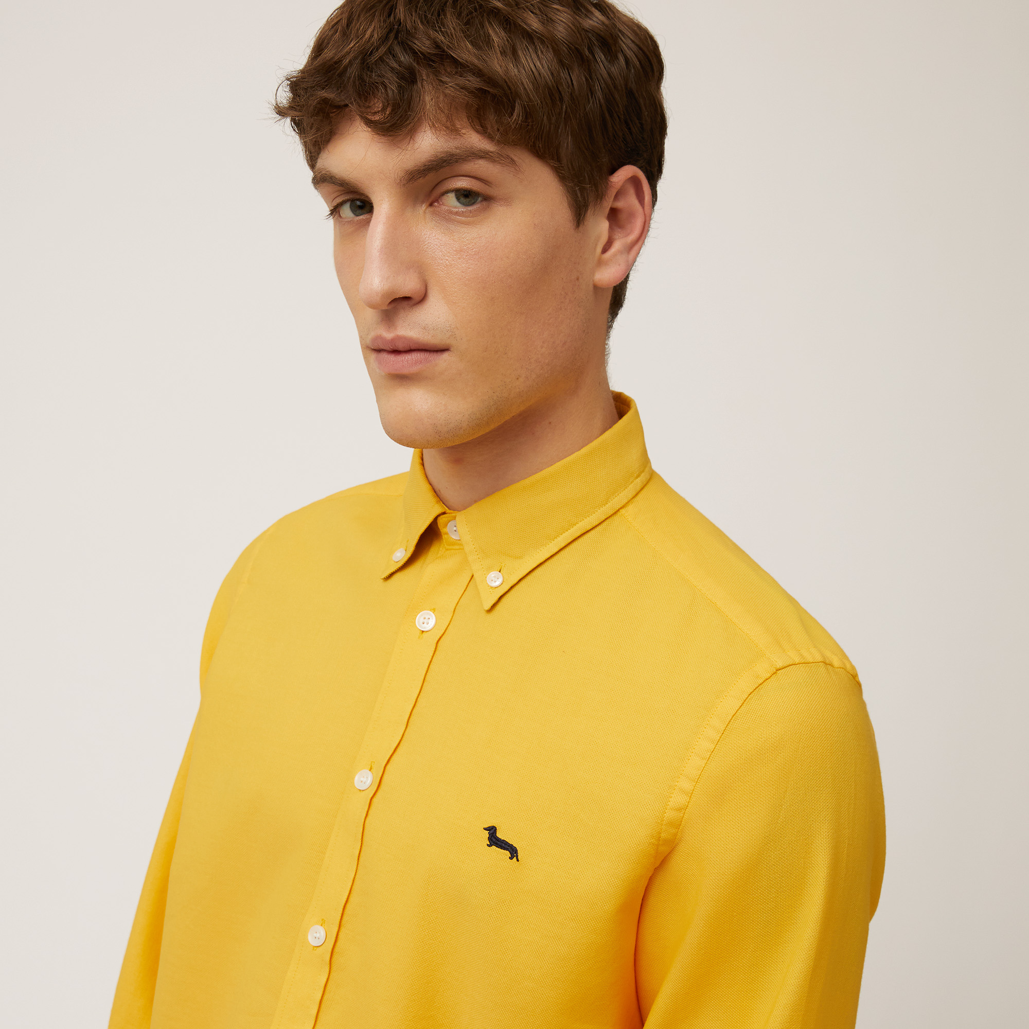 Pure Cotton Shirt, Canary Yellow, large image number 2