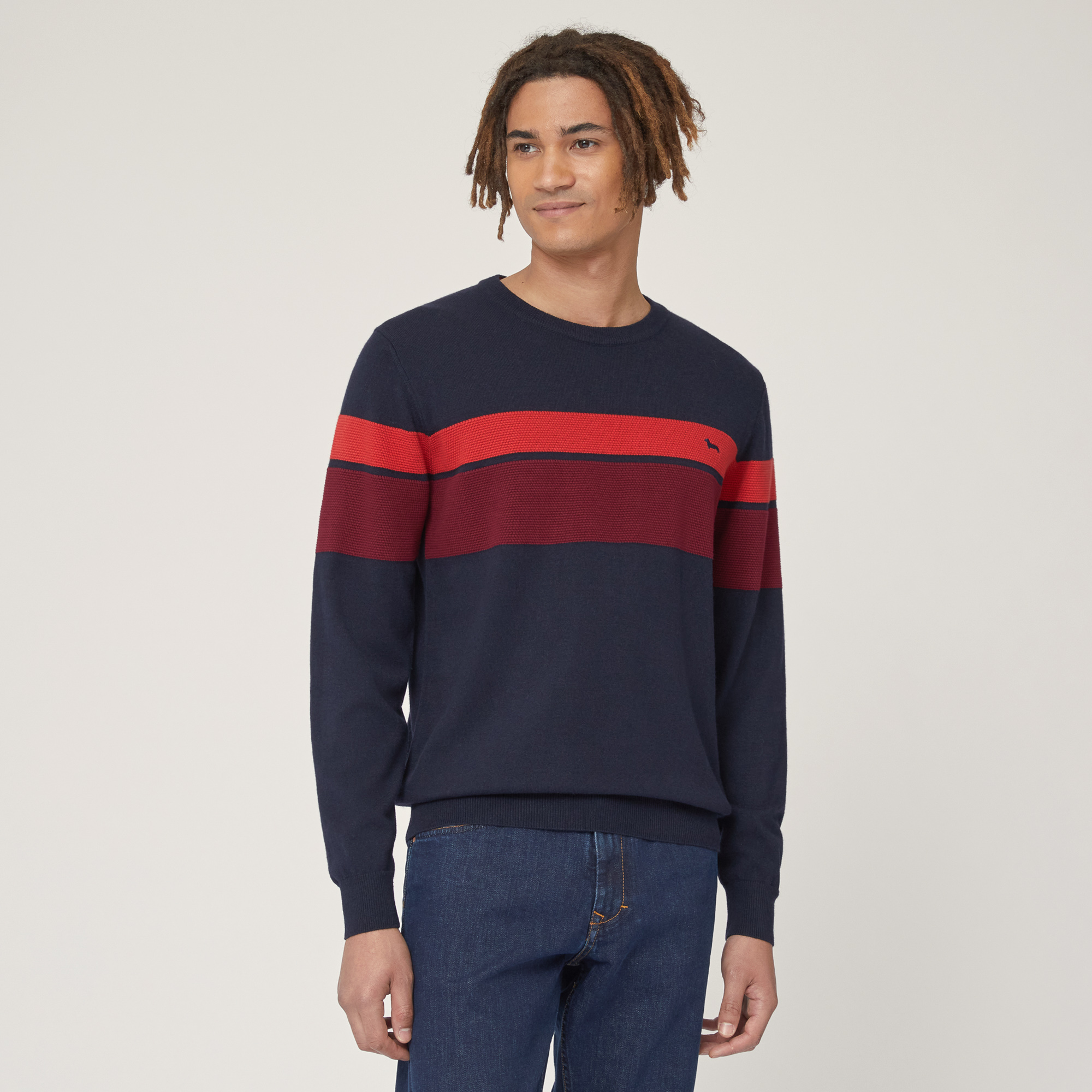 Sweater with 3D Bands, Blue , large image number 0