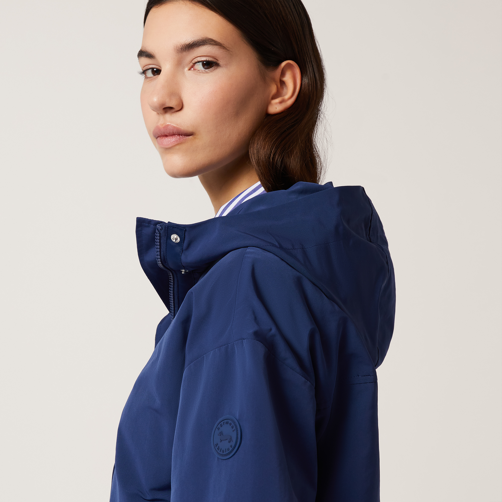 Pea Coat with Hood, Marine Blue, large image number 2