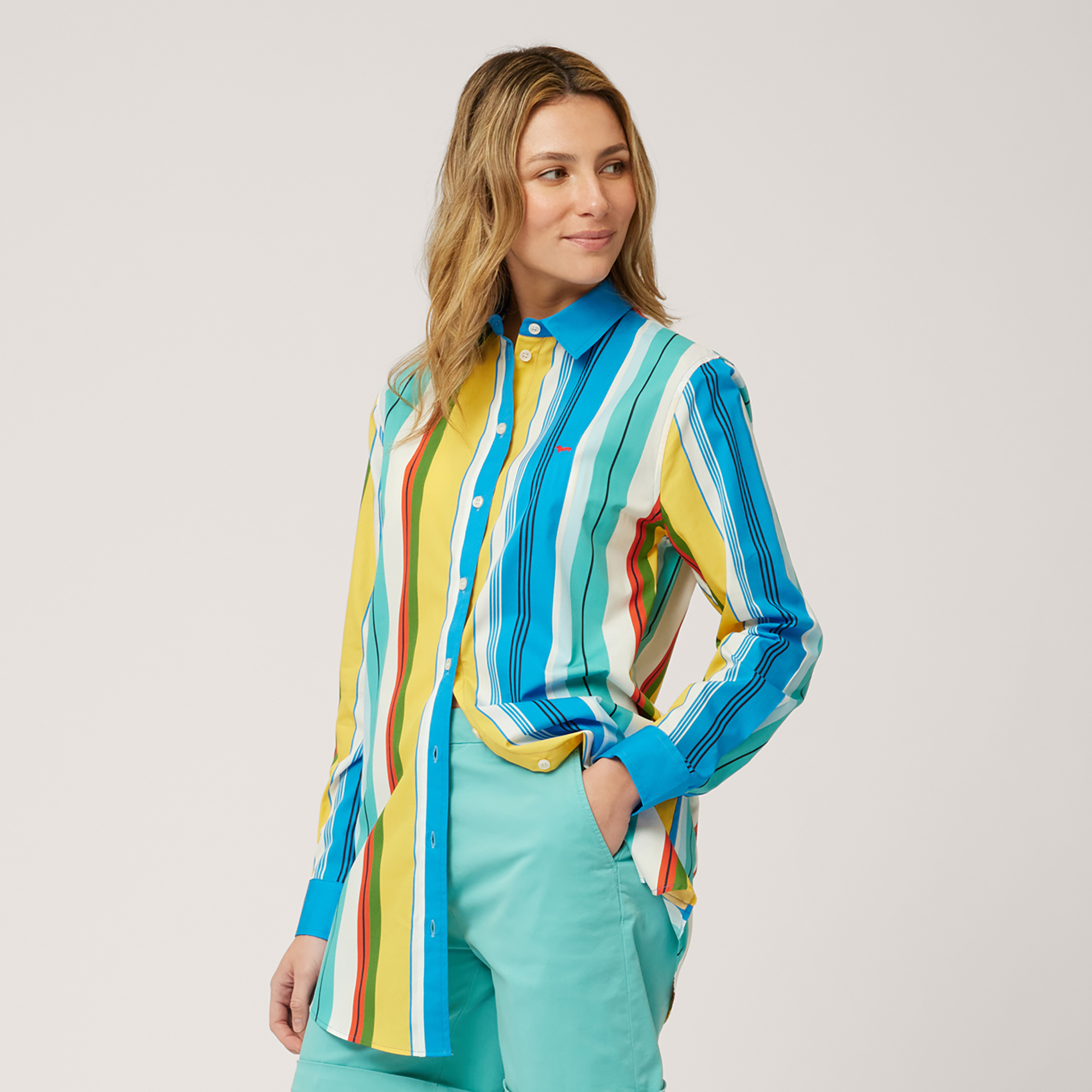 Multicolor Long Shirt, Canary Yellow, large image number 0