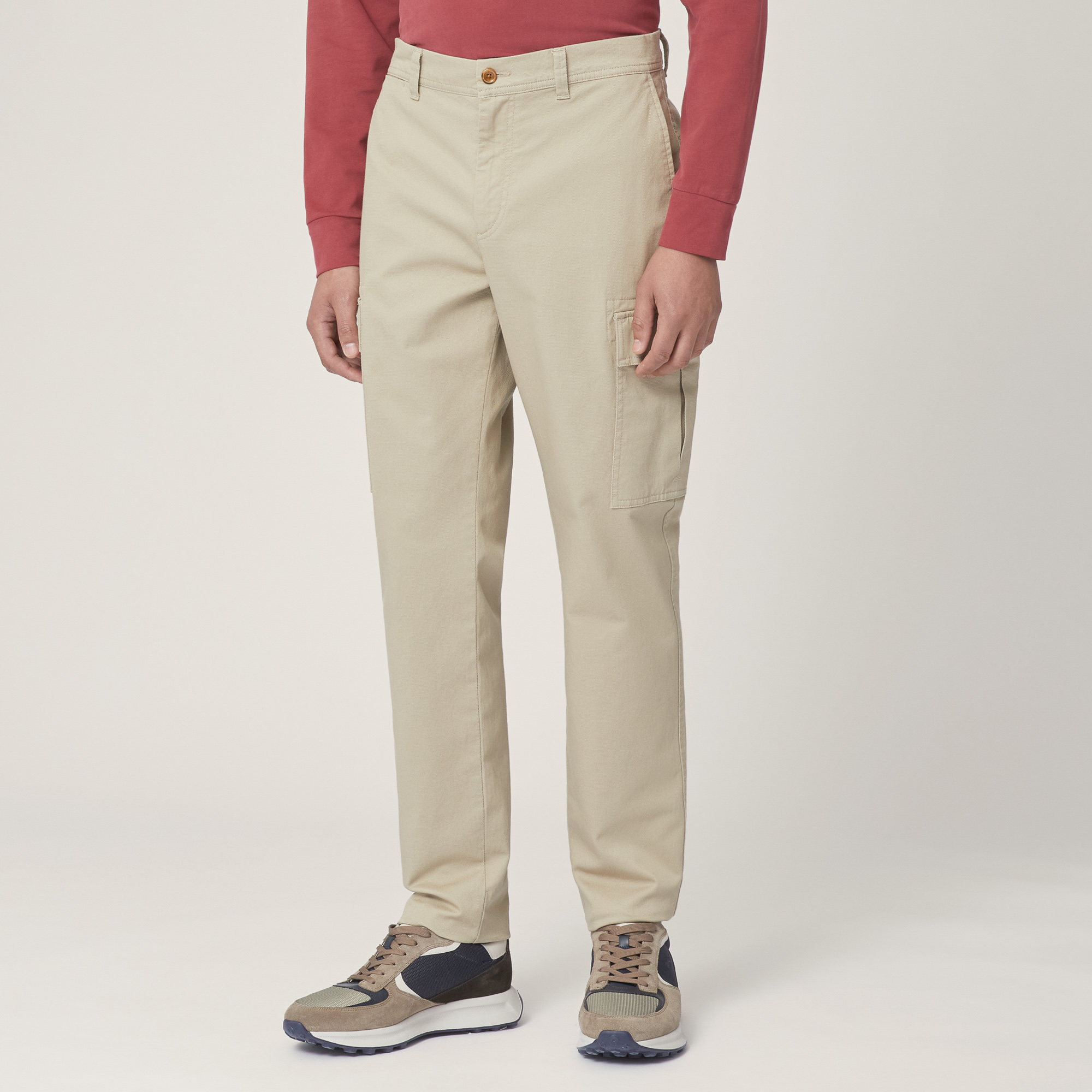 Pantaloni Cargo Cotone Stretch