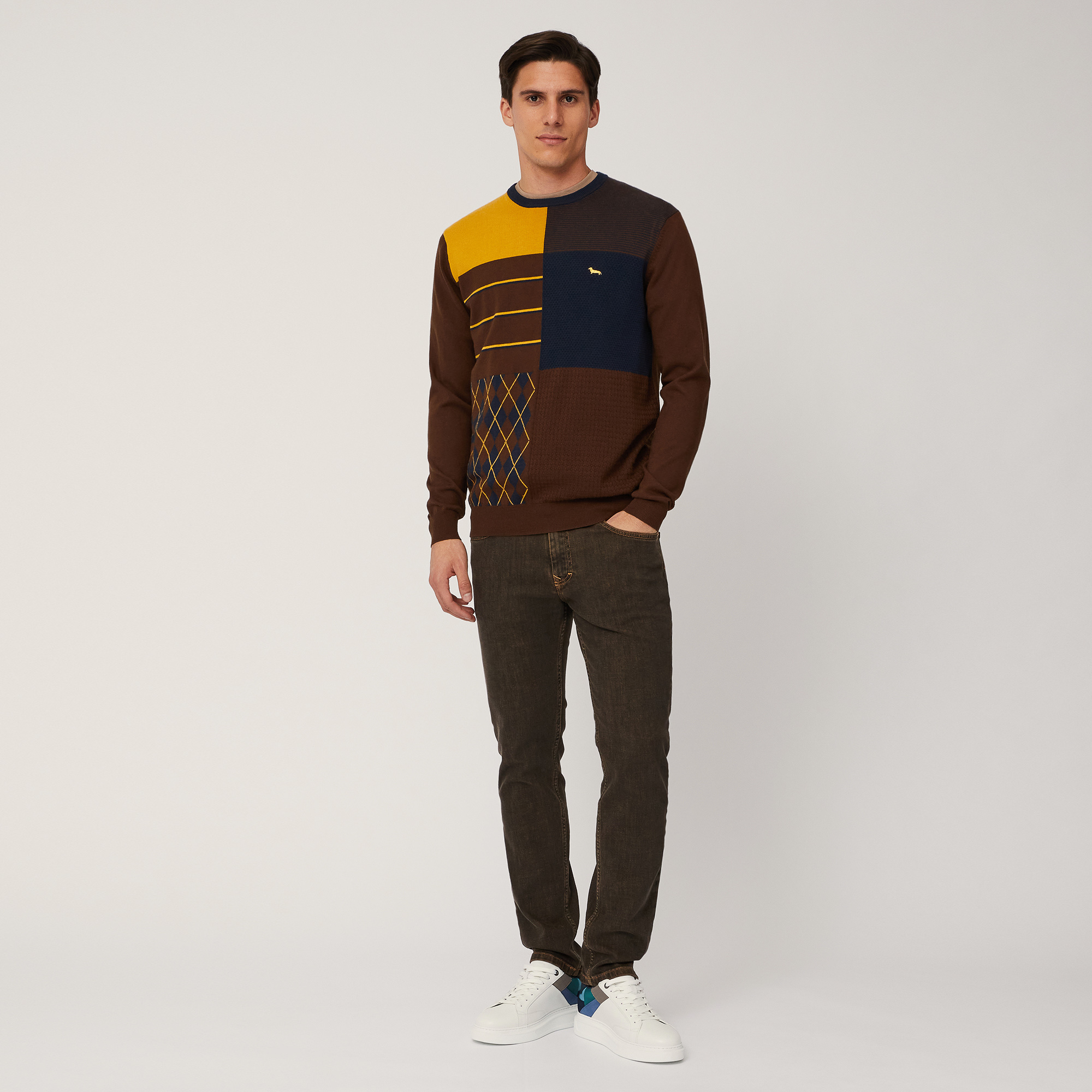 Pullover with a Mix of Workmanship, Brown, large image number 3