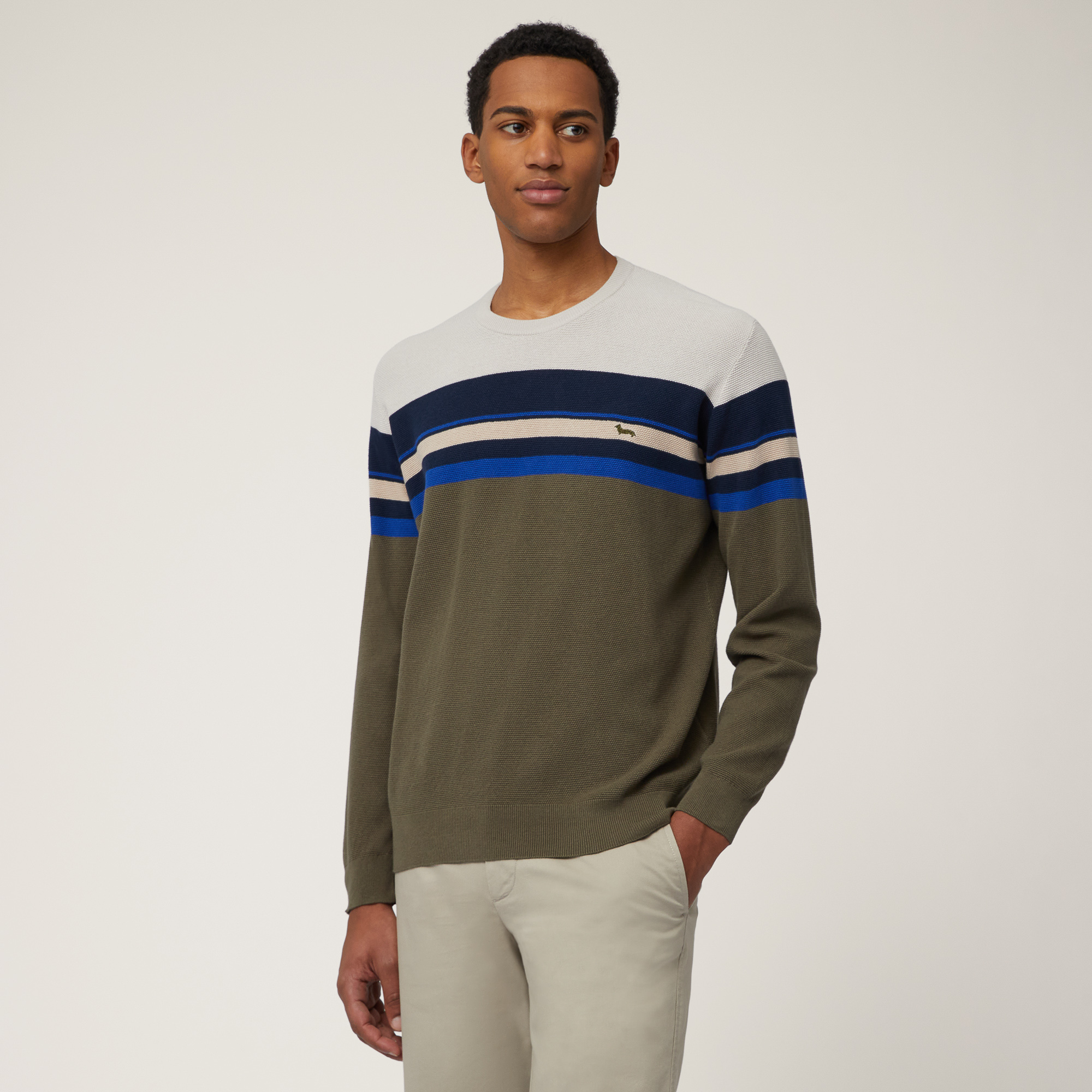 3D Placed Stripe Pullover