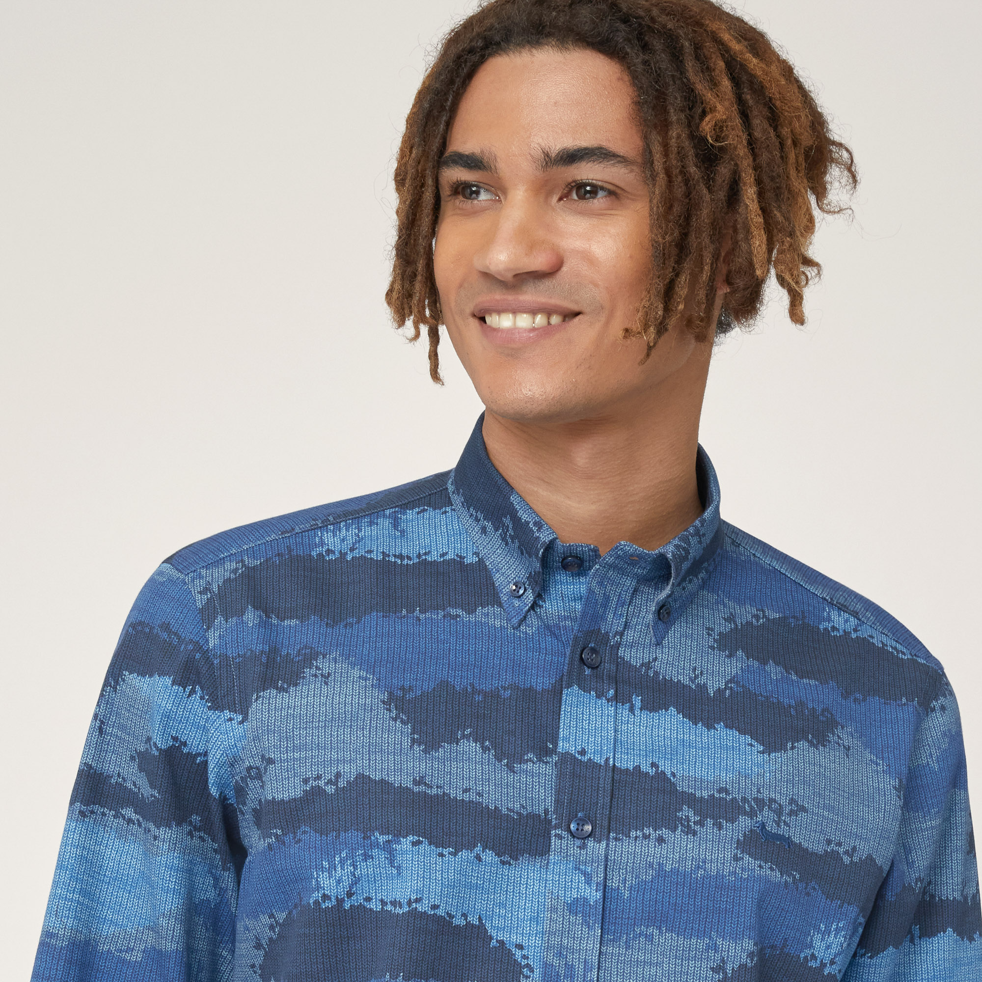 Camouflage-Inspiration Shirt, Blue , large image number 2