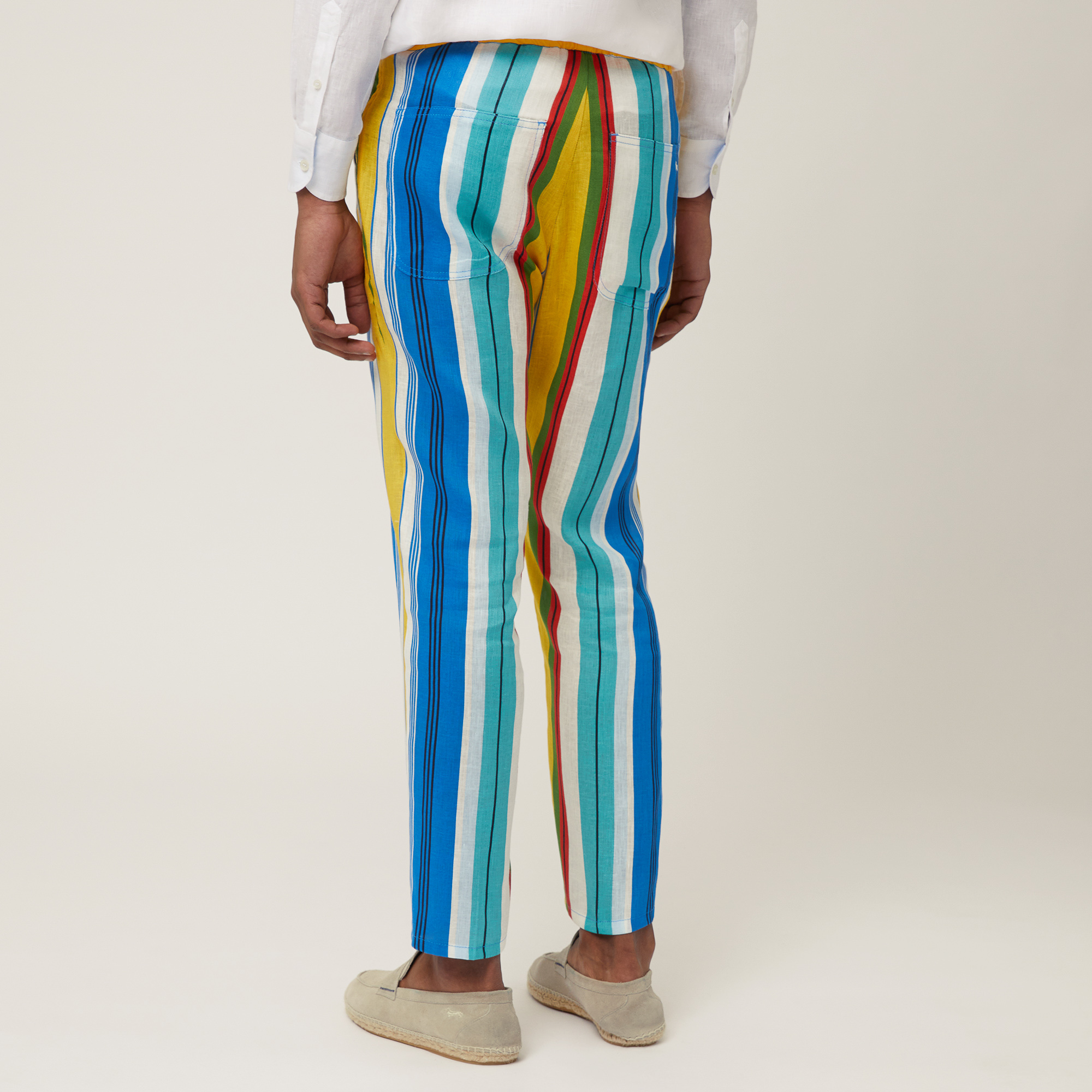 Multicolored Cropped Pants, Canary Yellow, large image number 1