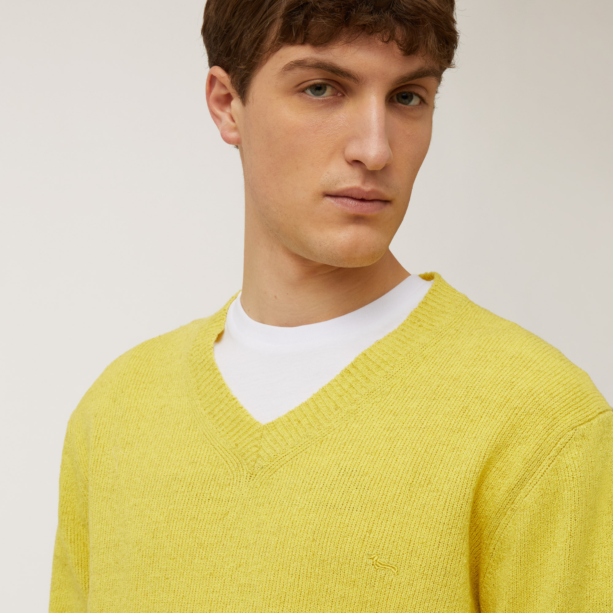 V-Neck Pullover, Canary Yellow, large image number 2