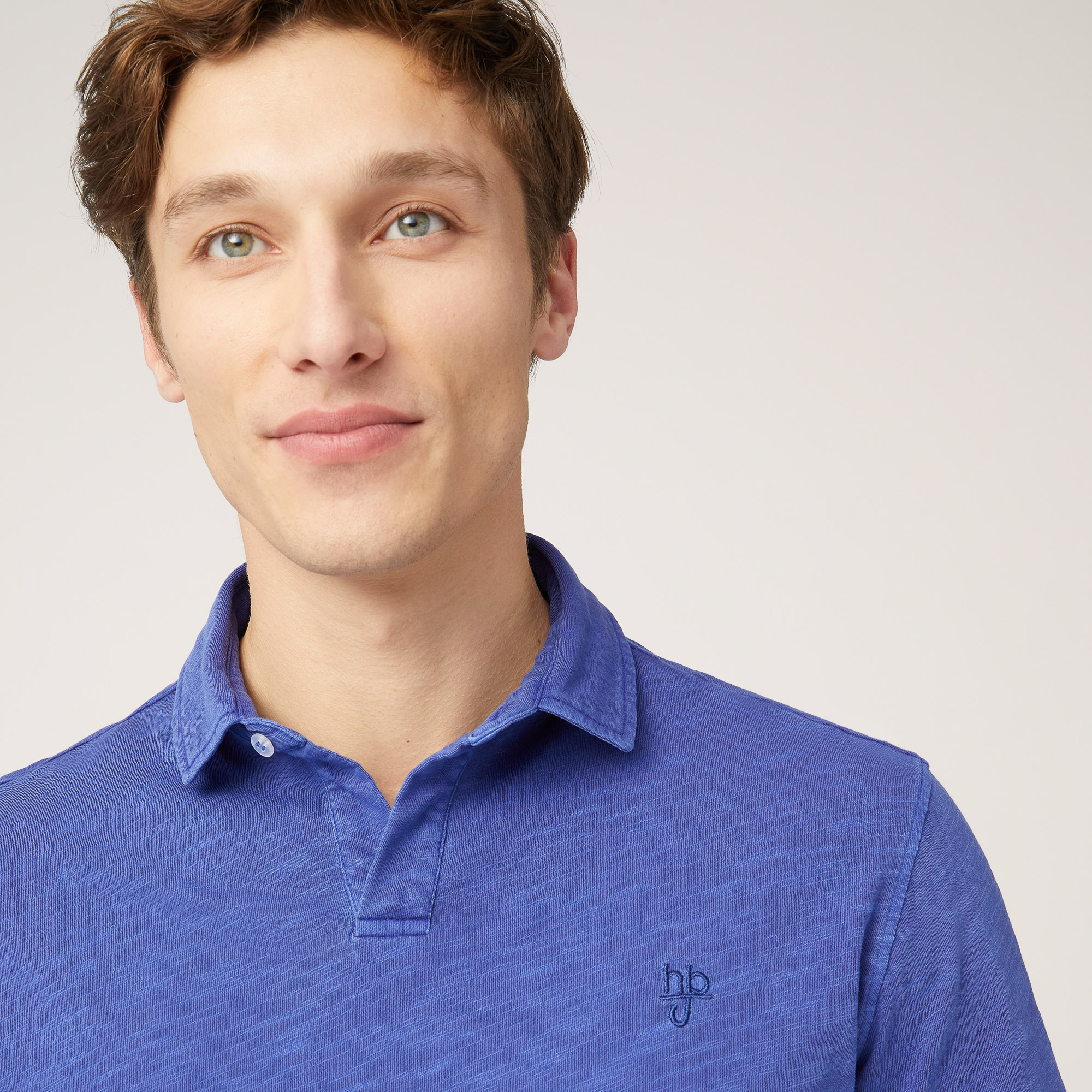 Garment-Dyed Cotton Polo, Electric Blue, large image number 2