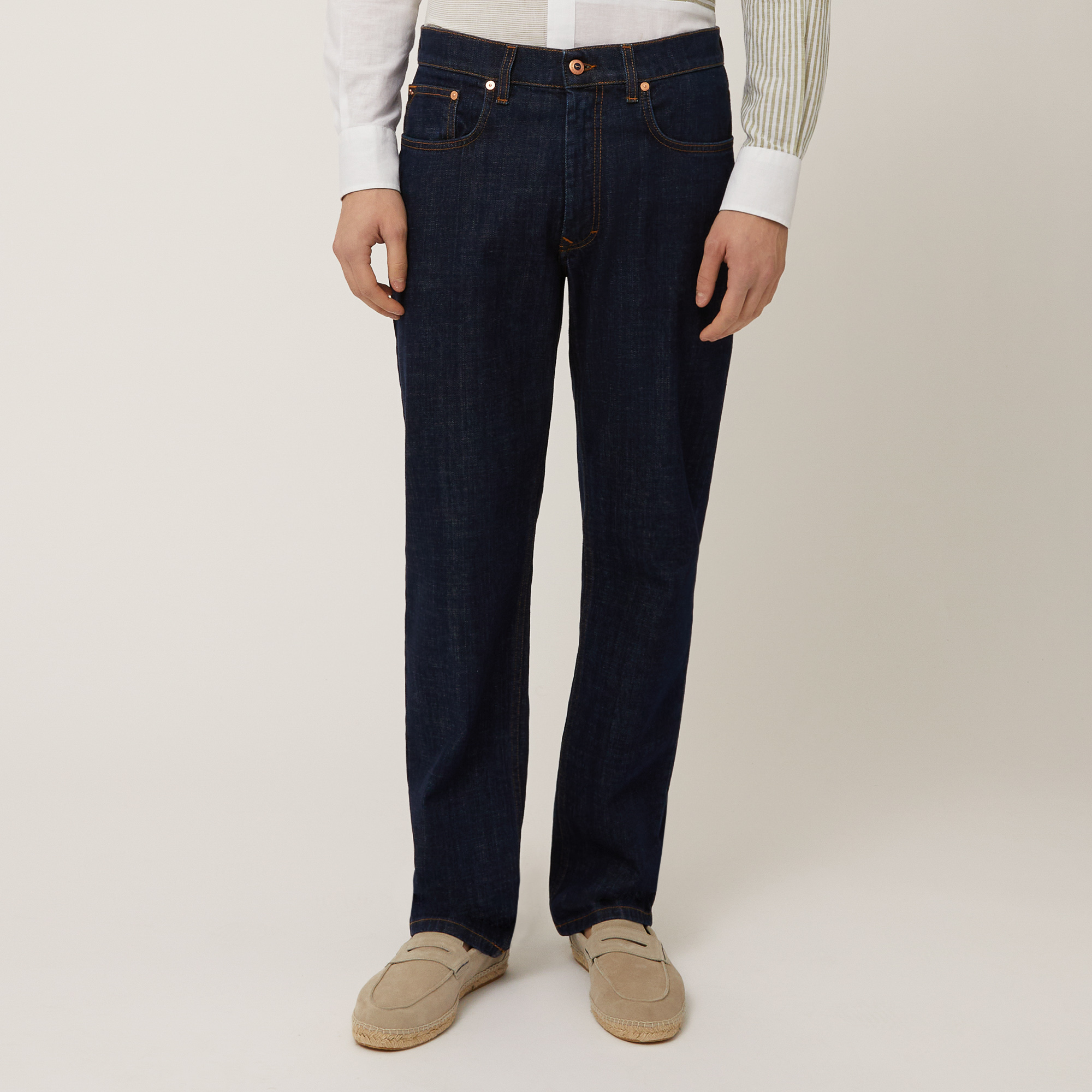 Pantaloni In Denim Scuro