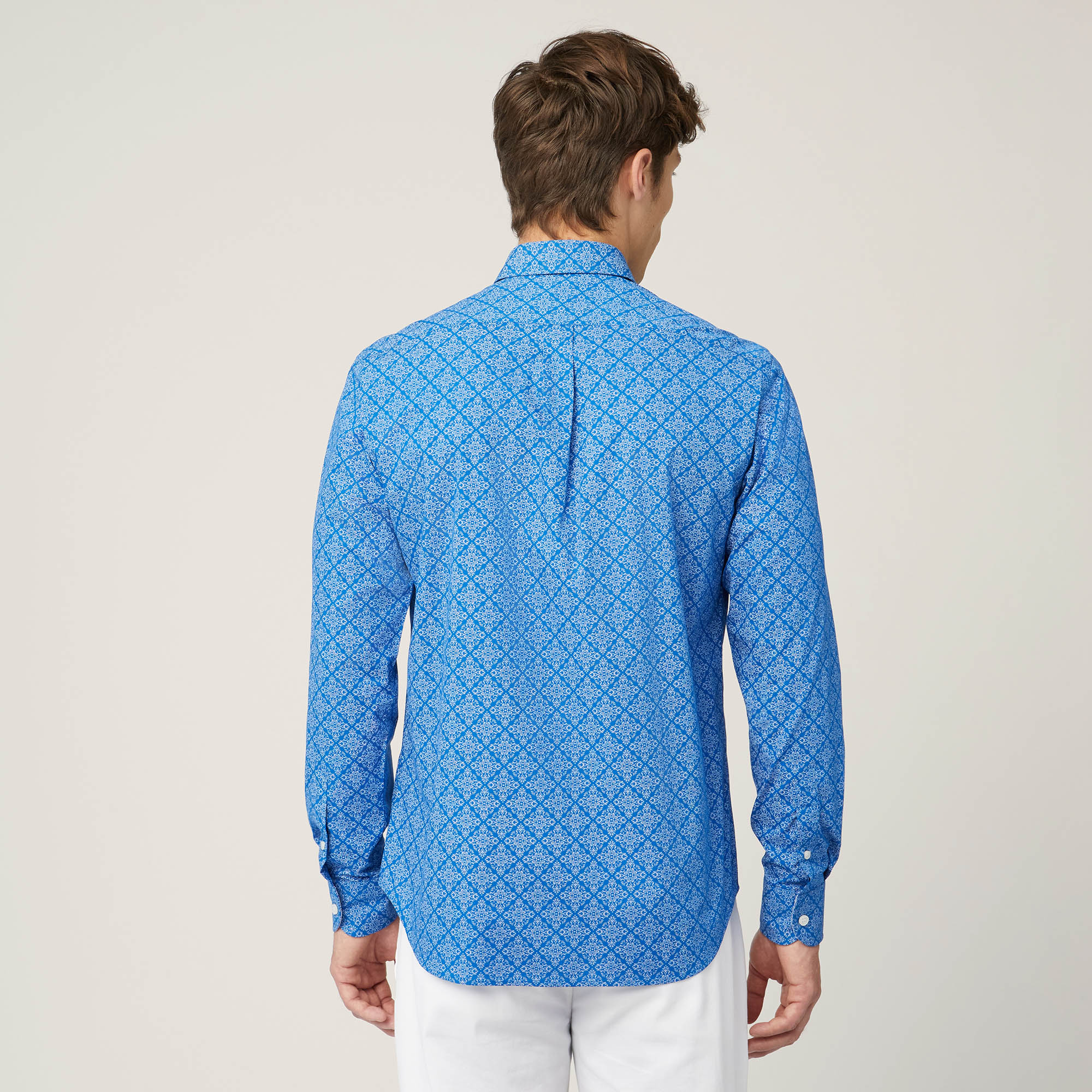 Floral Print Shirt, Electric Blue, large image number 1