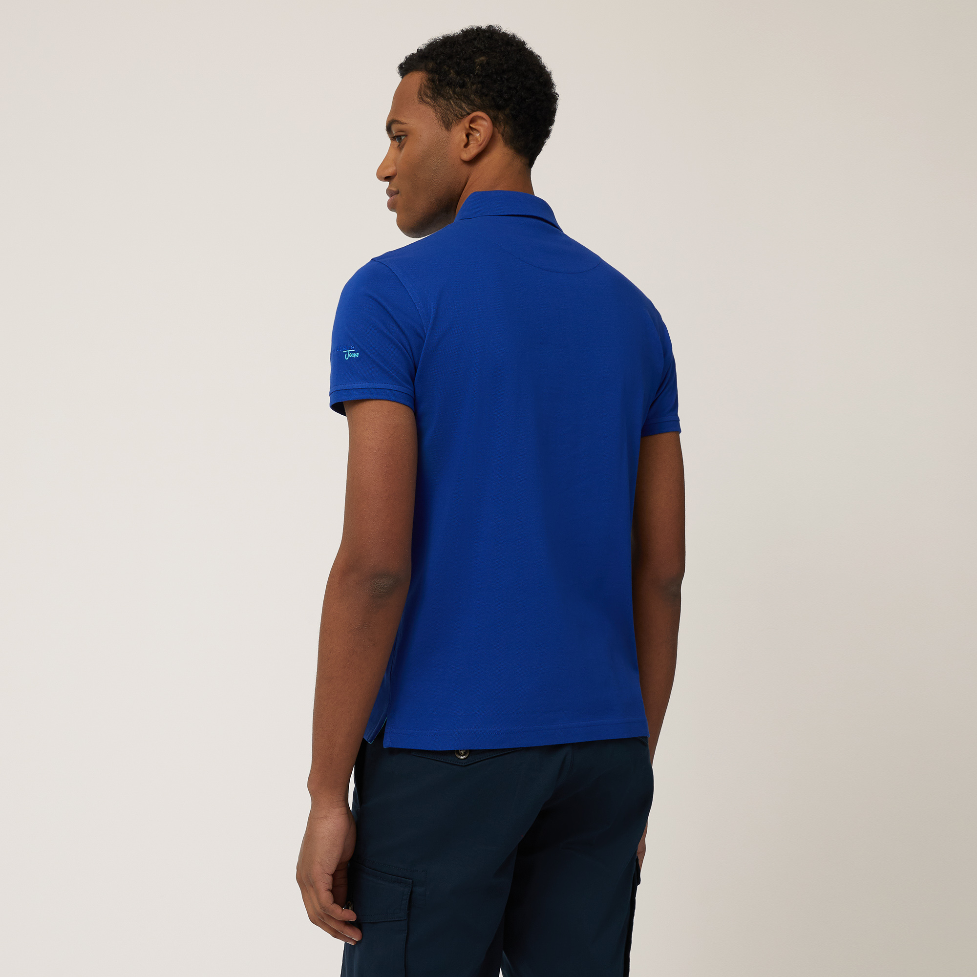 Narrow-Fit Cotton Polo, Electric Blue, large image number 1