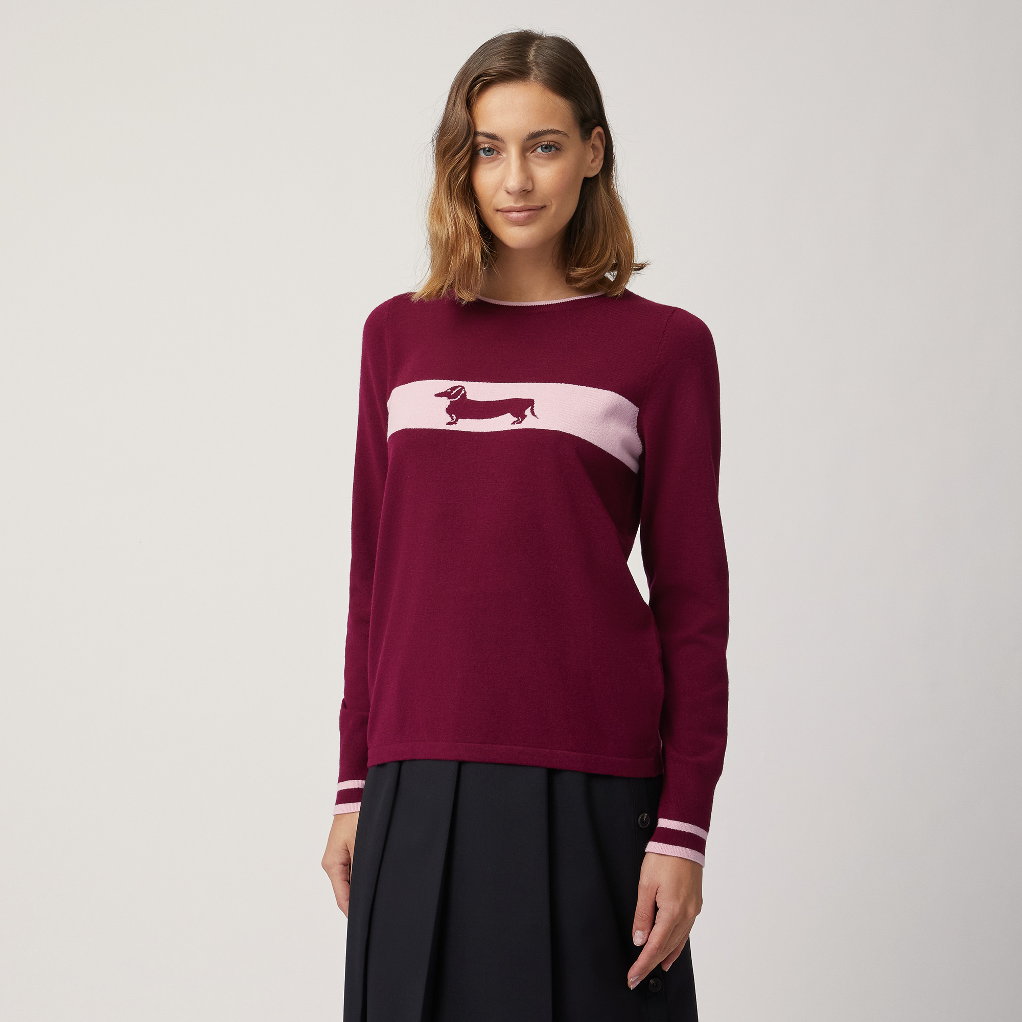 Sweater with Dachshund and Band, , large image number 0