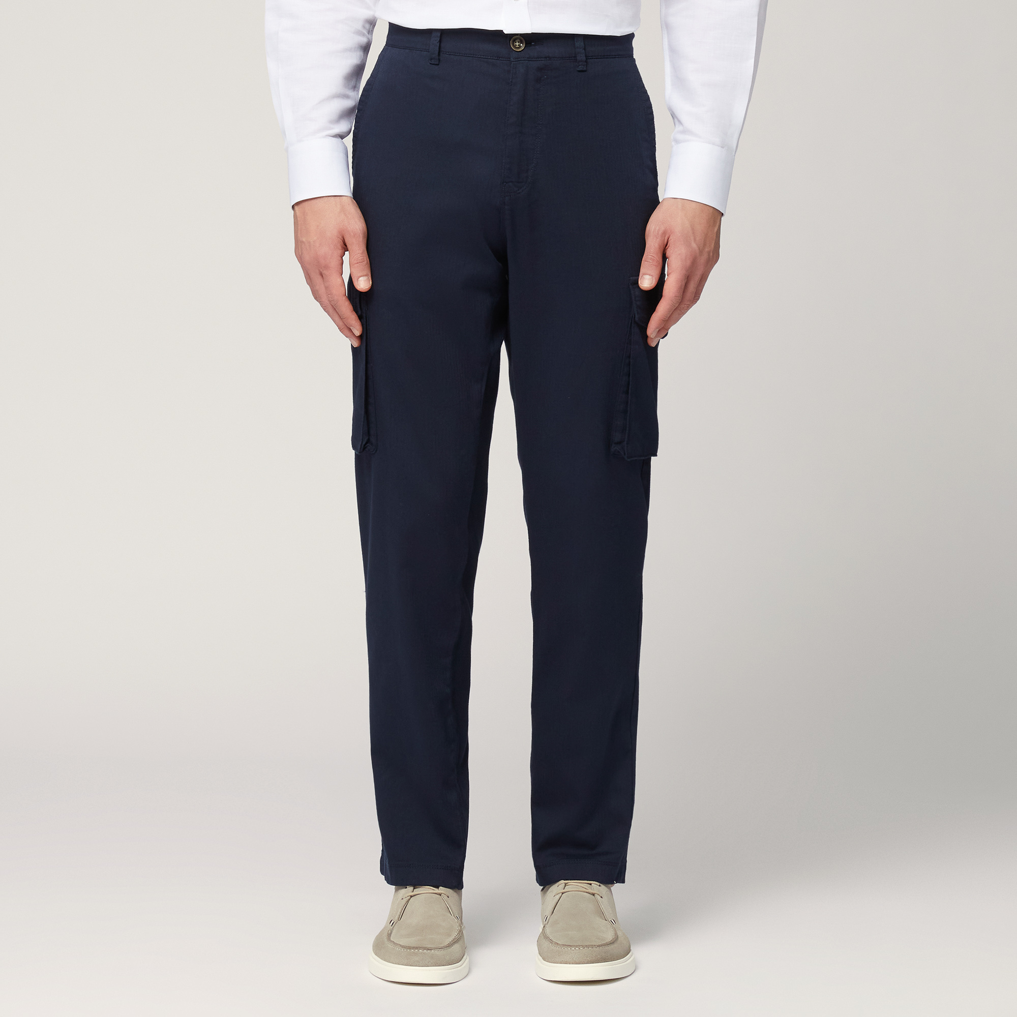 Chino Pants With Cargo Pockets, Dark Blue, large image number 0