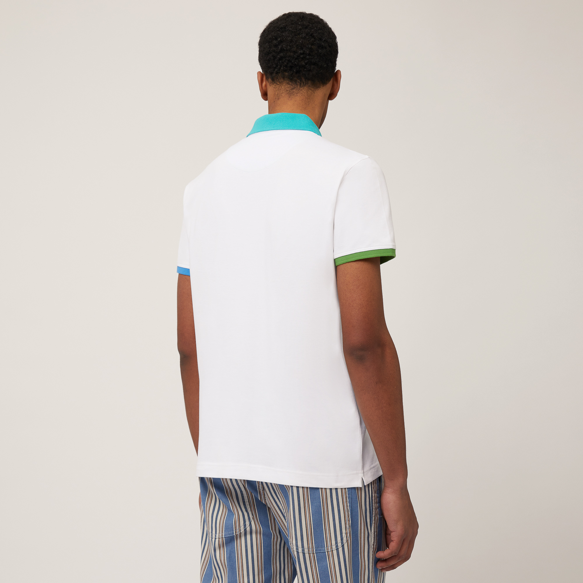 Polo with Color-Block Details, White, large image number 1