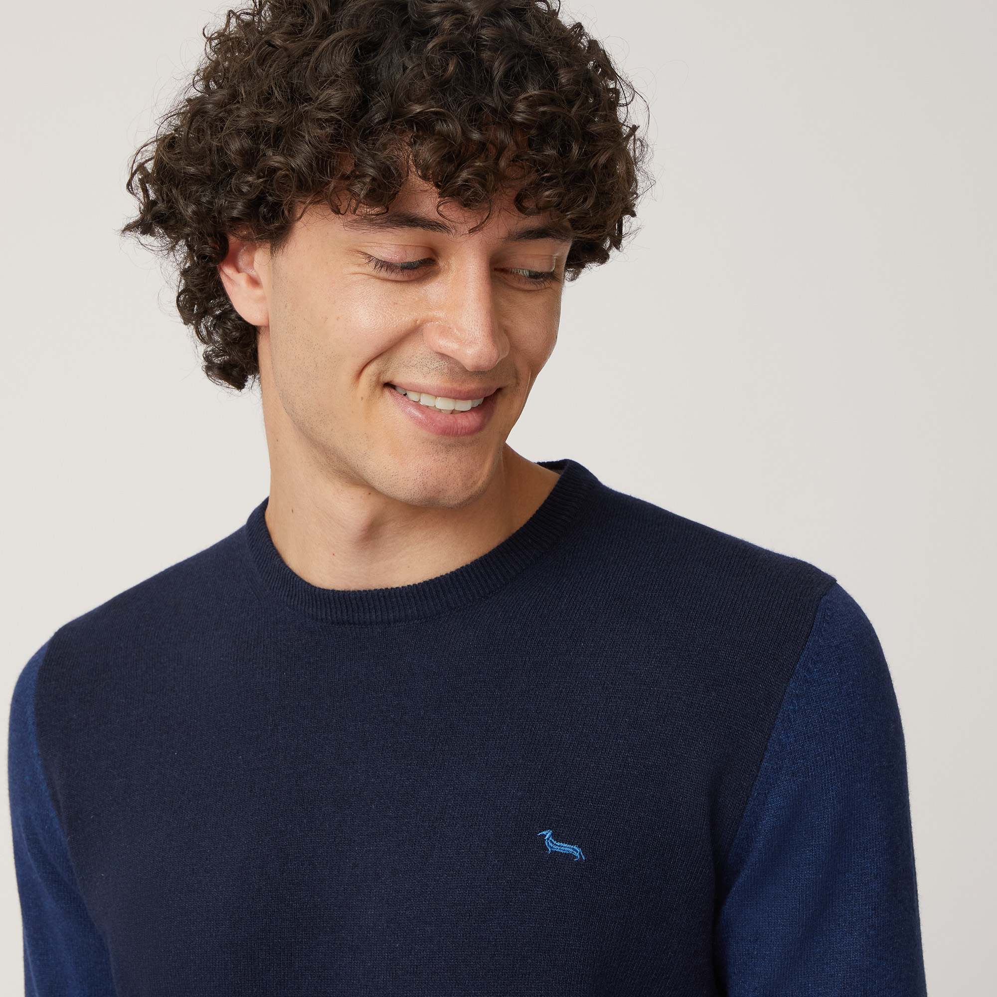 Pullover With Striped Cuffs, Blue, large image number 2