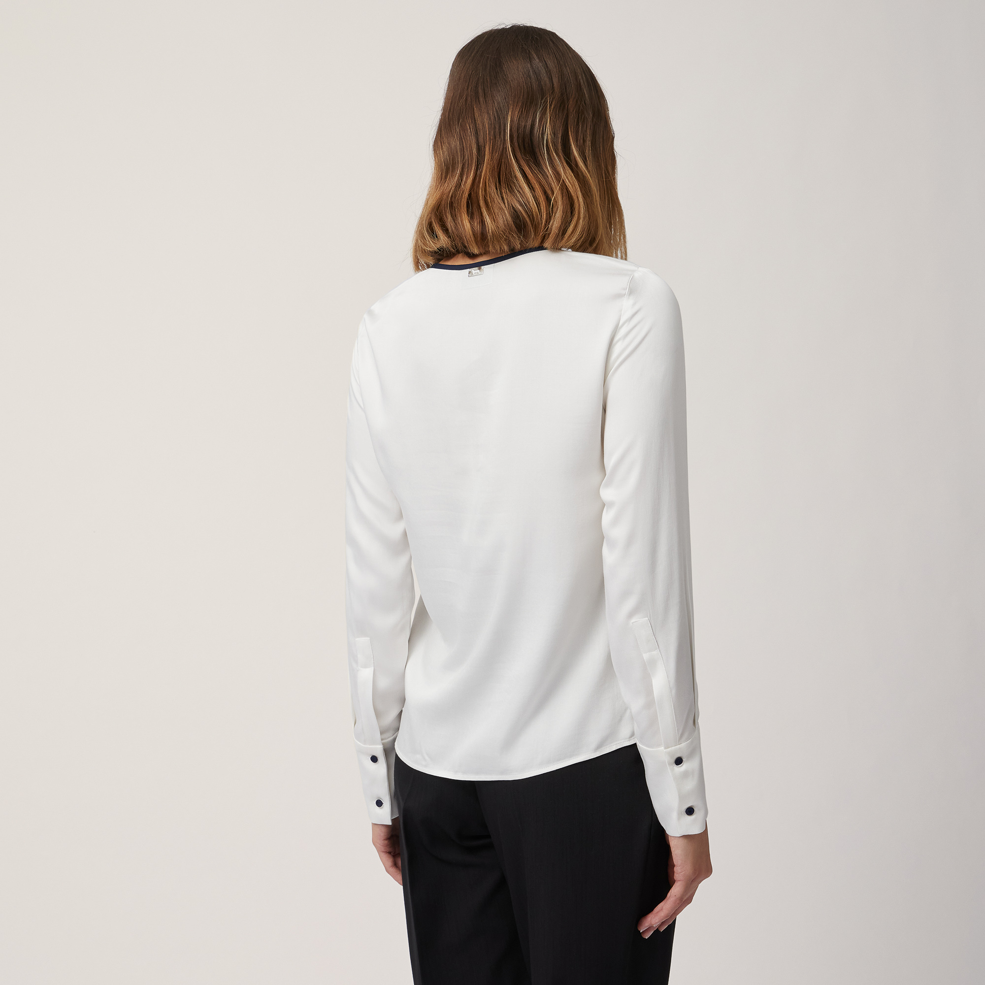 Blouse with Contrasting Trim