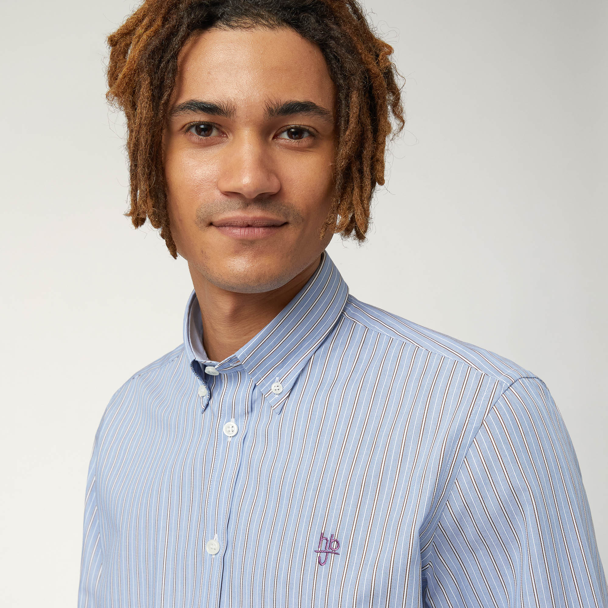 Striped Monogram Shirt, Light Blue, large image number 2