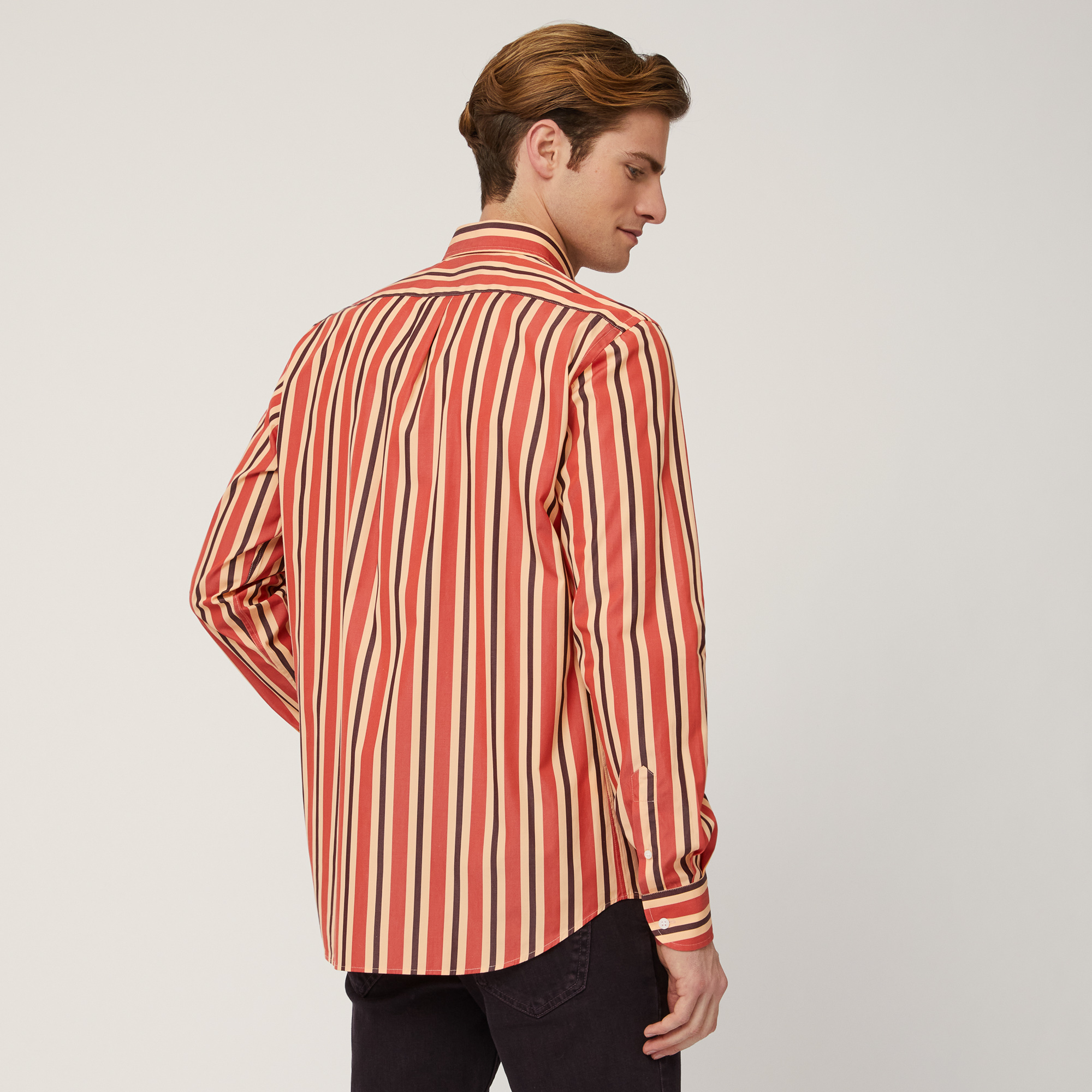 Vertical Stripe Shirt, Orange , large image number 1