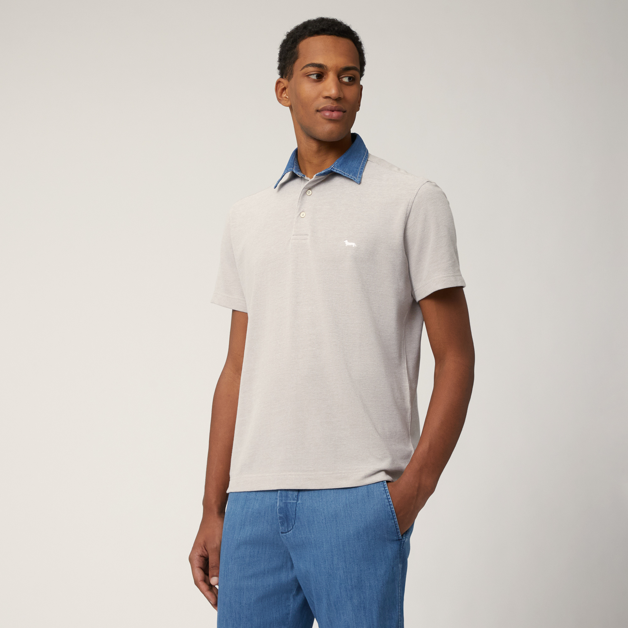 Vietri Polo with Denim Collar