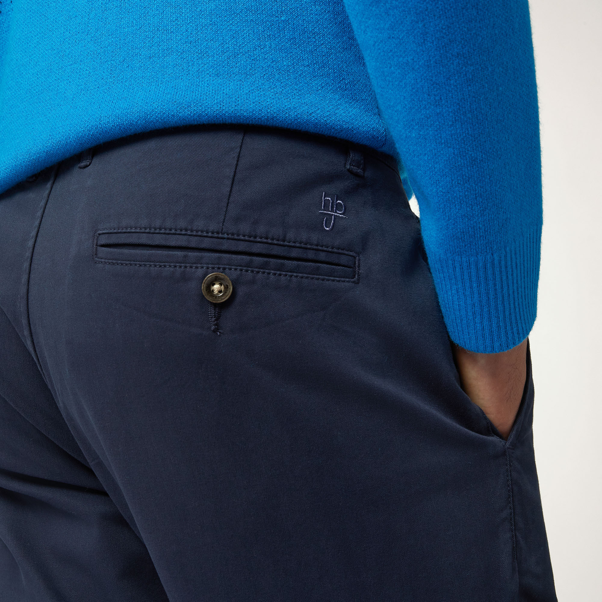 Pantaloni Narrow In Cotone, Blu, large image number 2