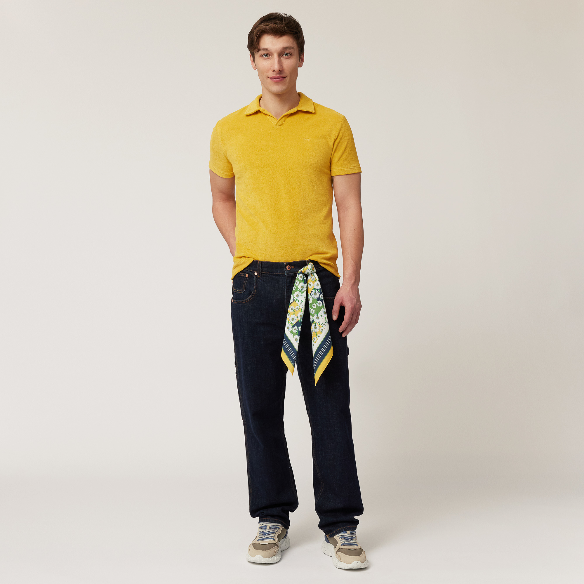 Terry Cotton Polo, Canary Yellow, large image number 3