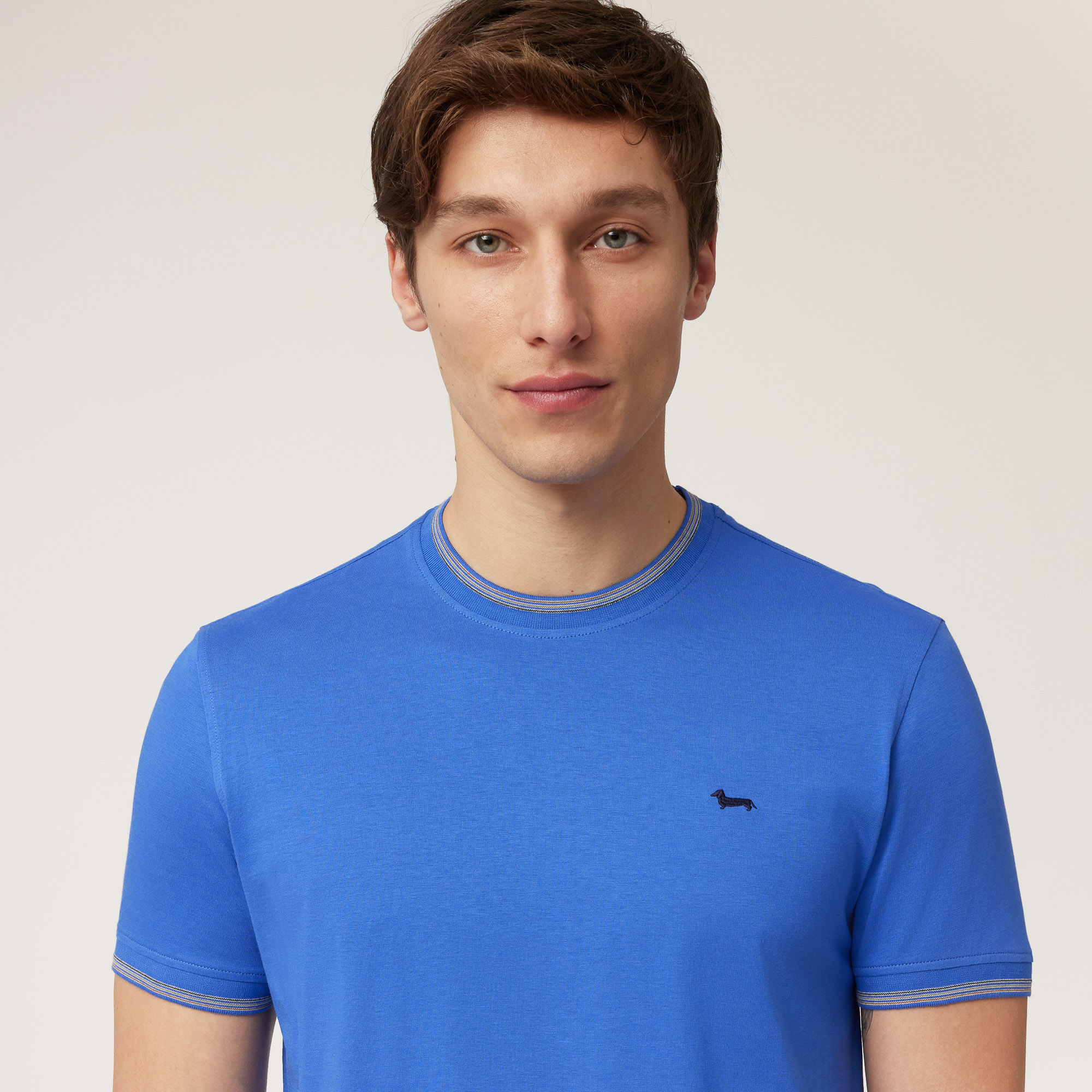 T-Shirt with Striped Details, Light Blue, large image number 2