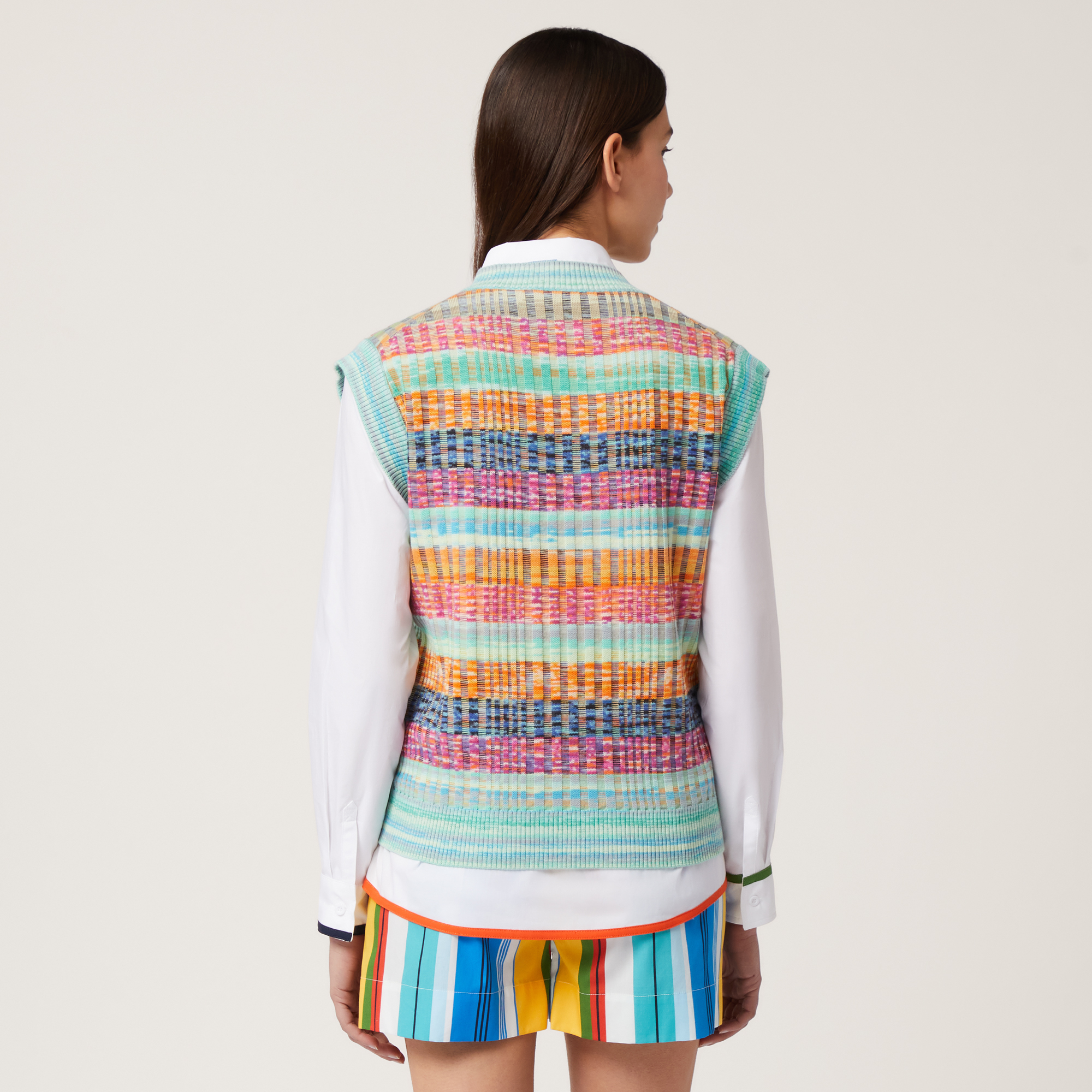 Multicolor Ribbed Vest