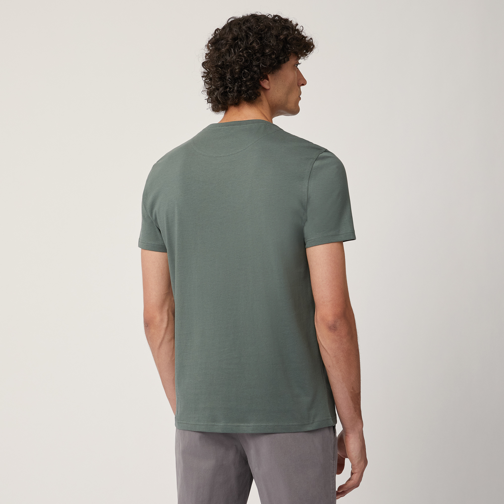 T-Shirt with Printed Logo, Verde, large image number 1