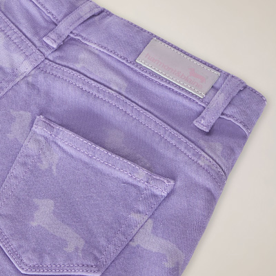 All-over Dachshund denim skirt/shorts, Lavender, large image number 2