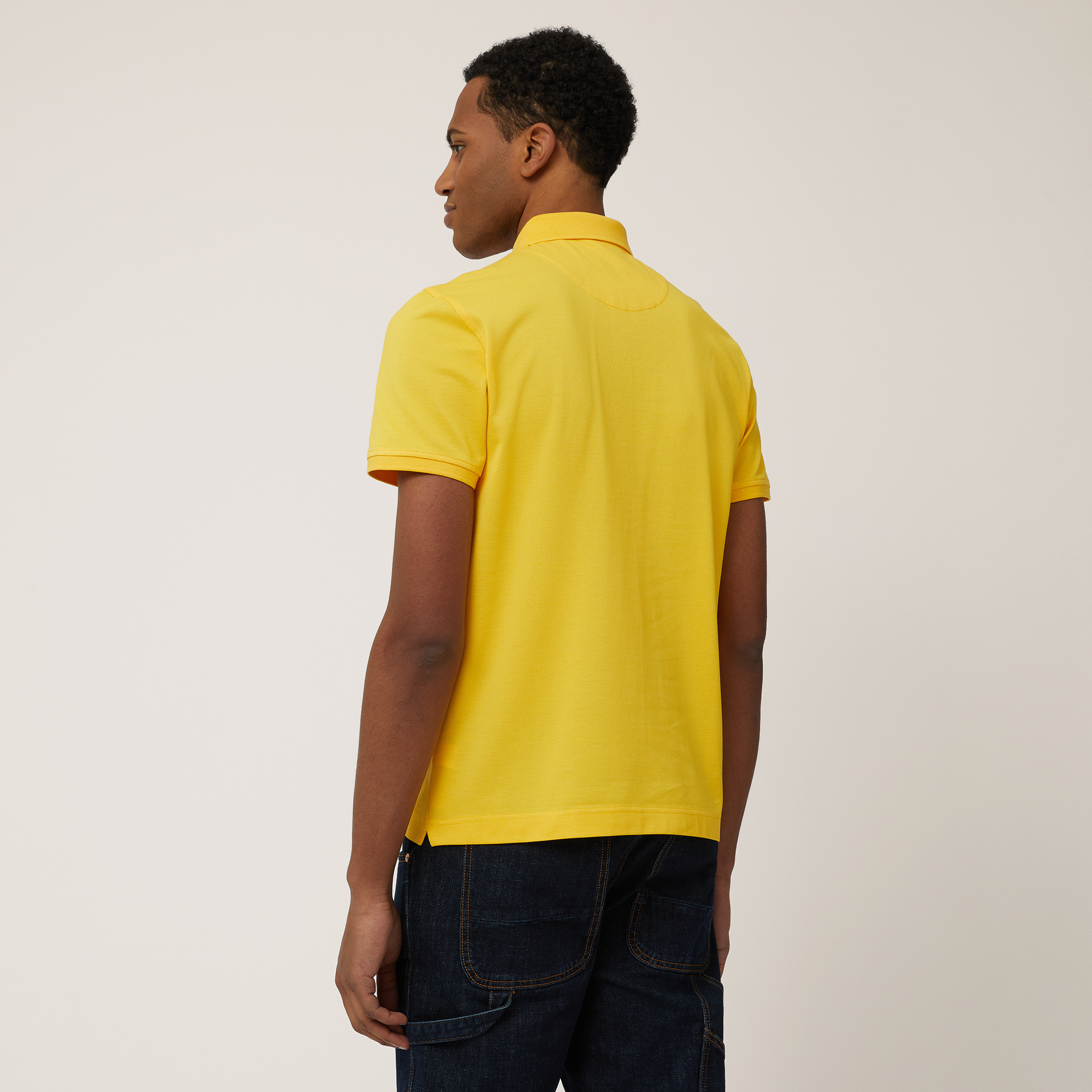 Cotton Polo with Dachshund, Canary Yellow, large image number 1