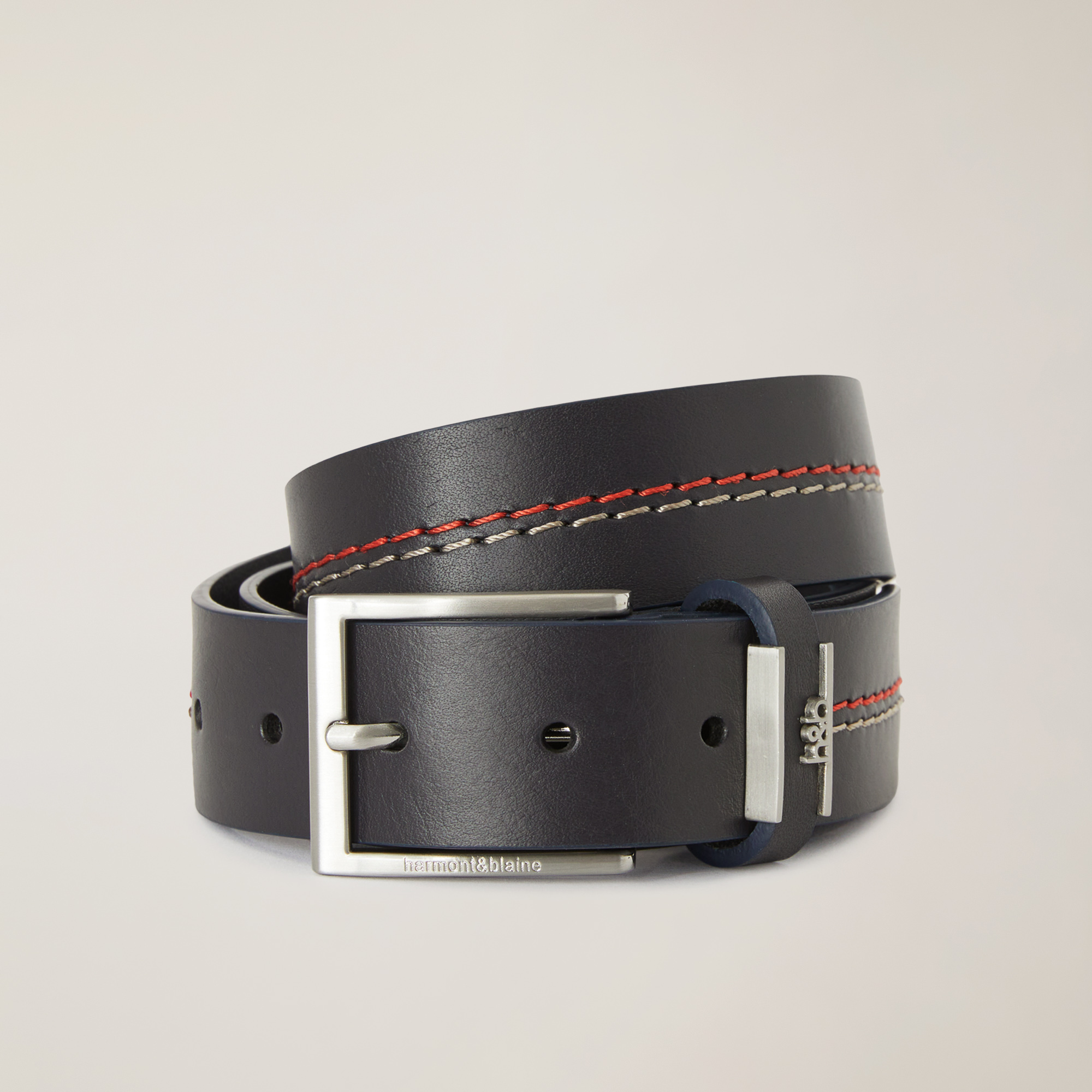 Leather Belt with Topstitching, , large image number 0