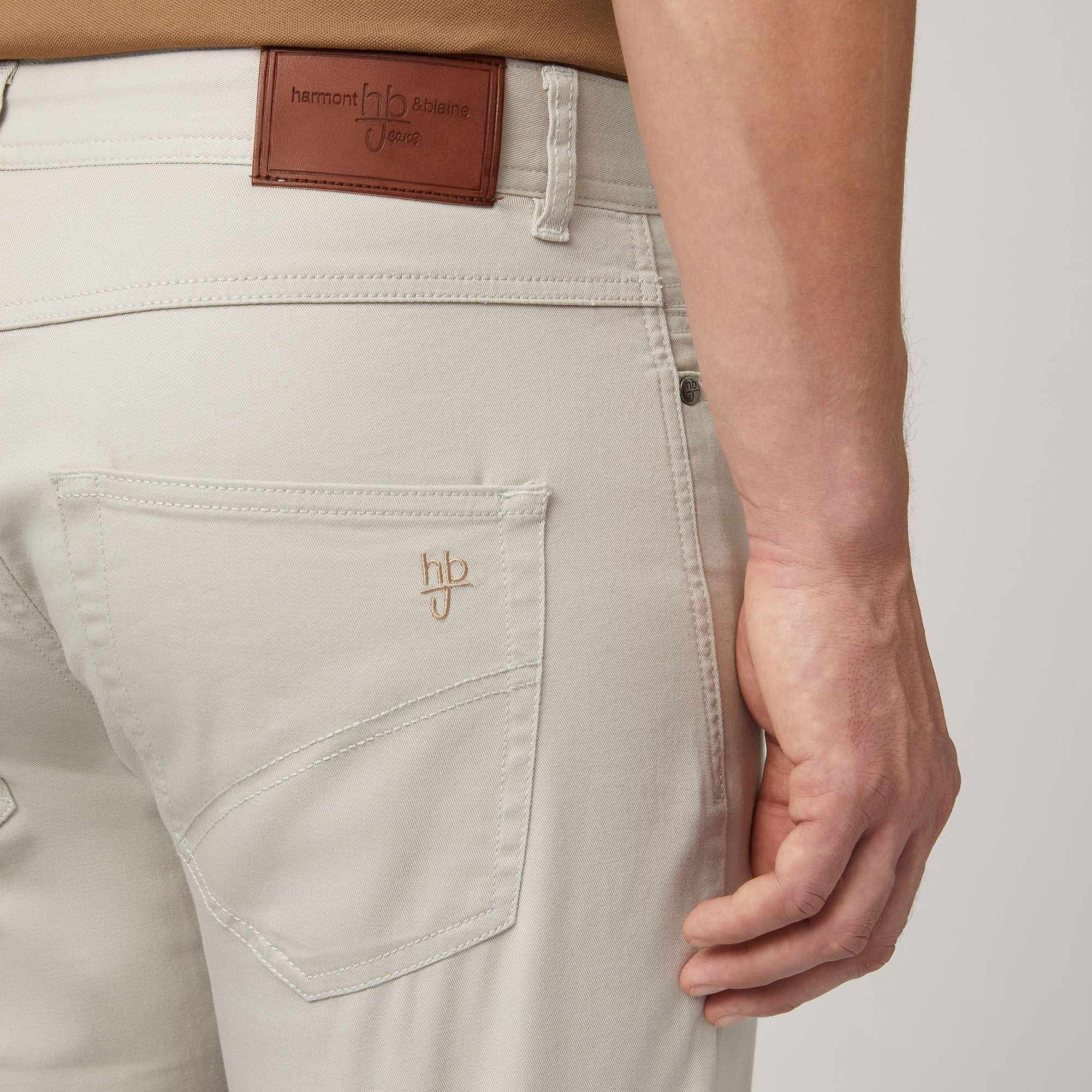 Five-Pocket Twill Pants, Sand, large image number 2