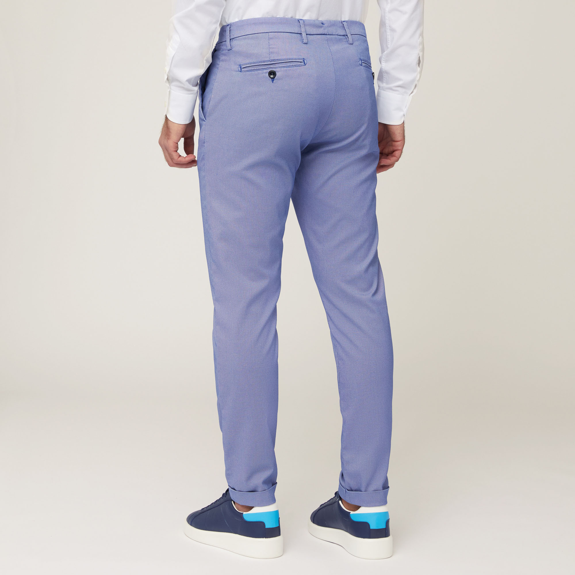 Stretch Cotton-Blend Pants, Hydrangea, large image number 1