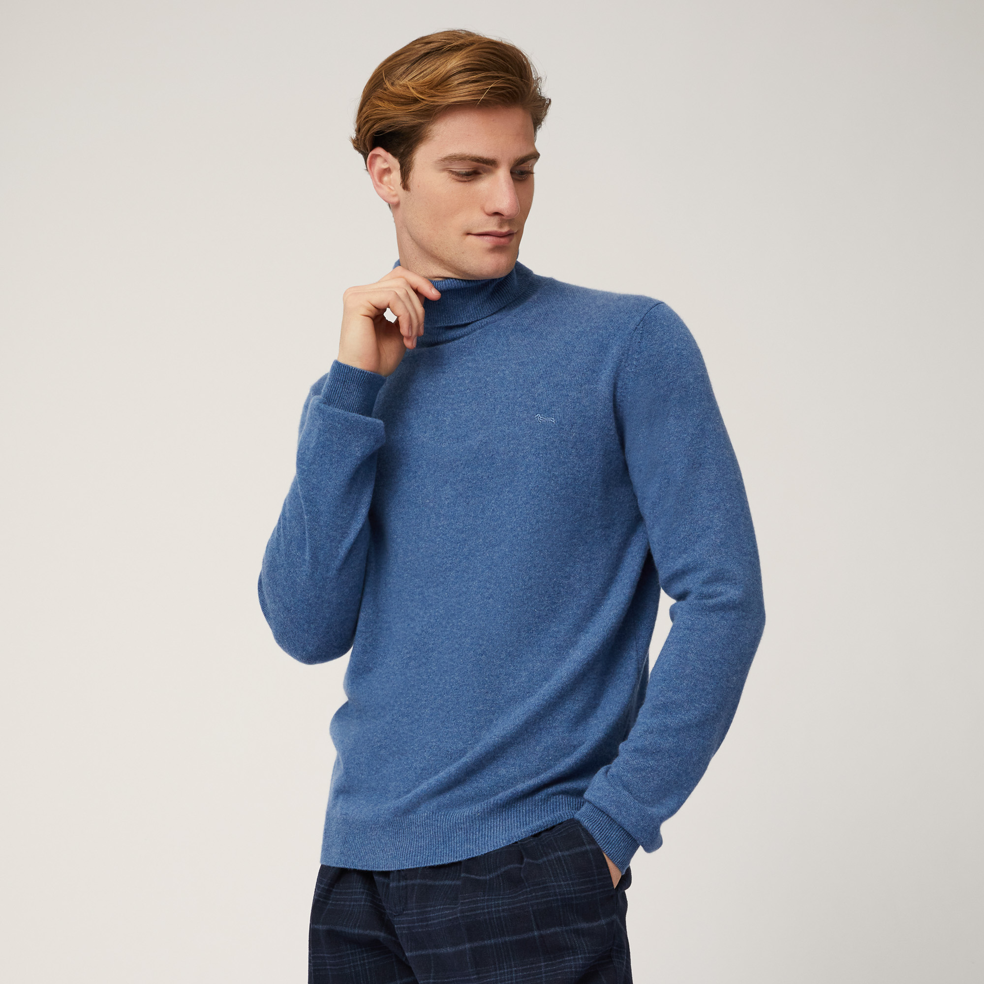 Pure Cashmere Turtleneck Sweater, Blu, large image number 0