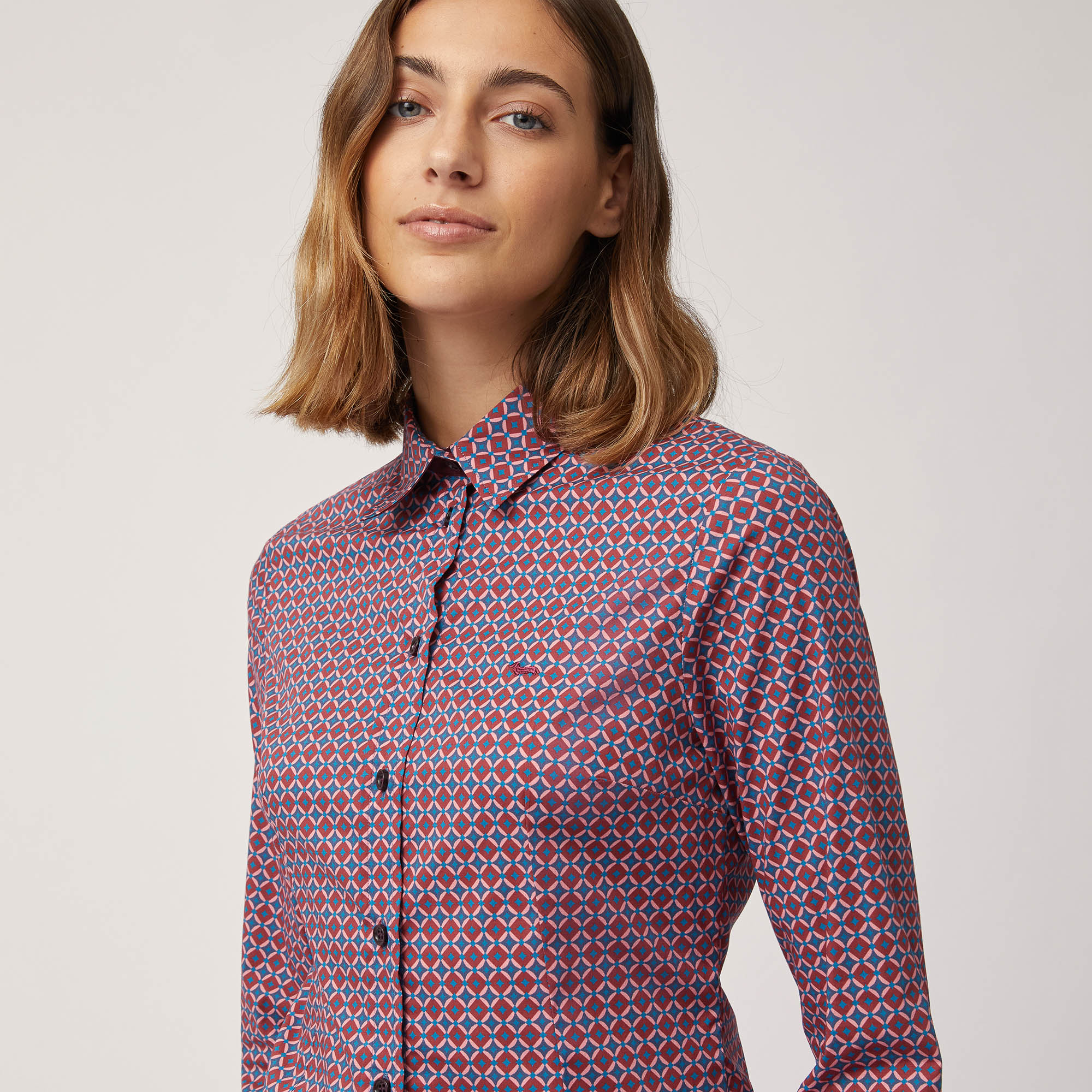 Shirt with Geometric Print, Blue , large image number 2