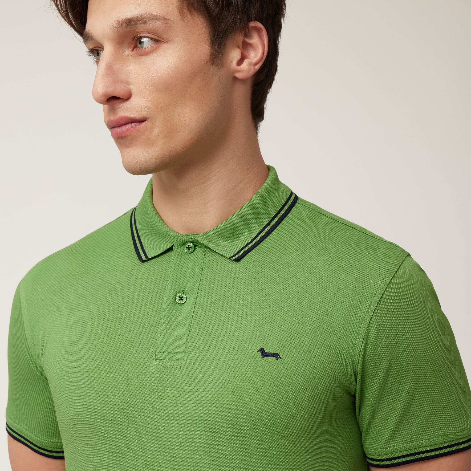 Polo with Striped Details, Meadow Green, large image number 2