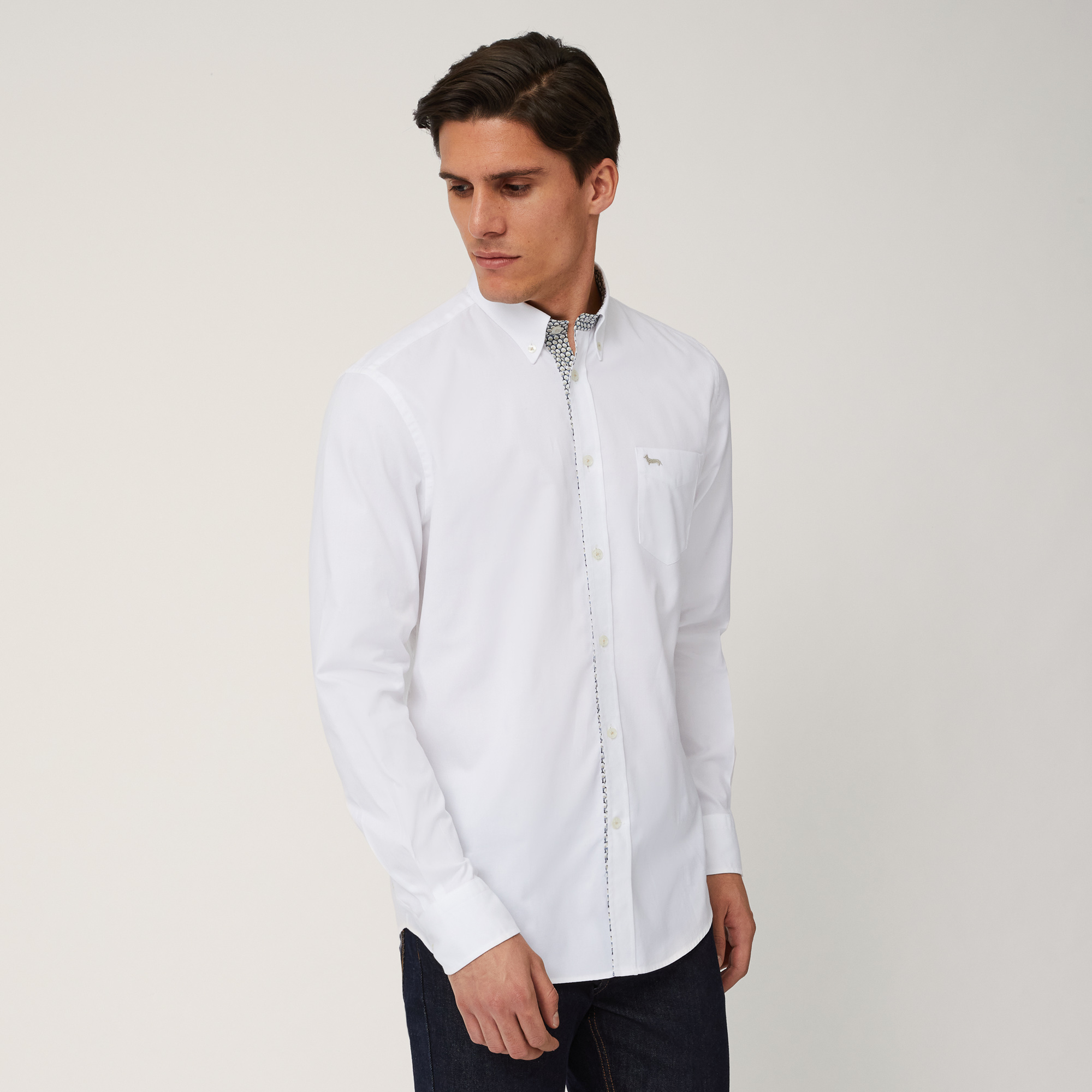 Shirt with Contrasting Details, White, large image number 0